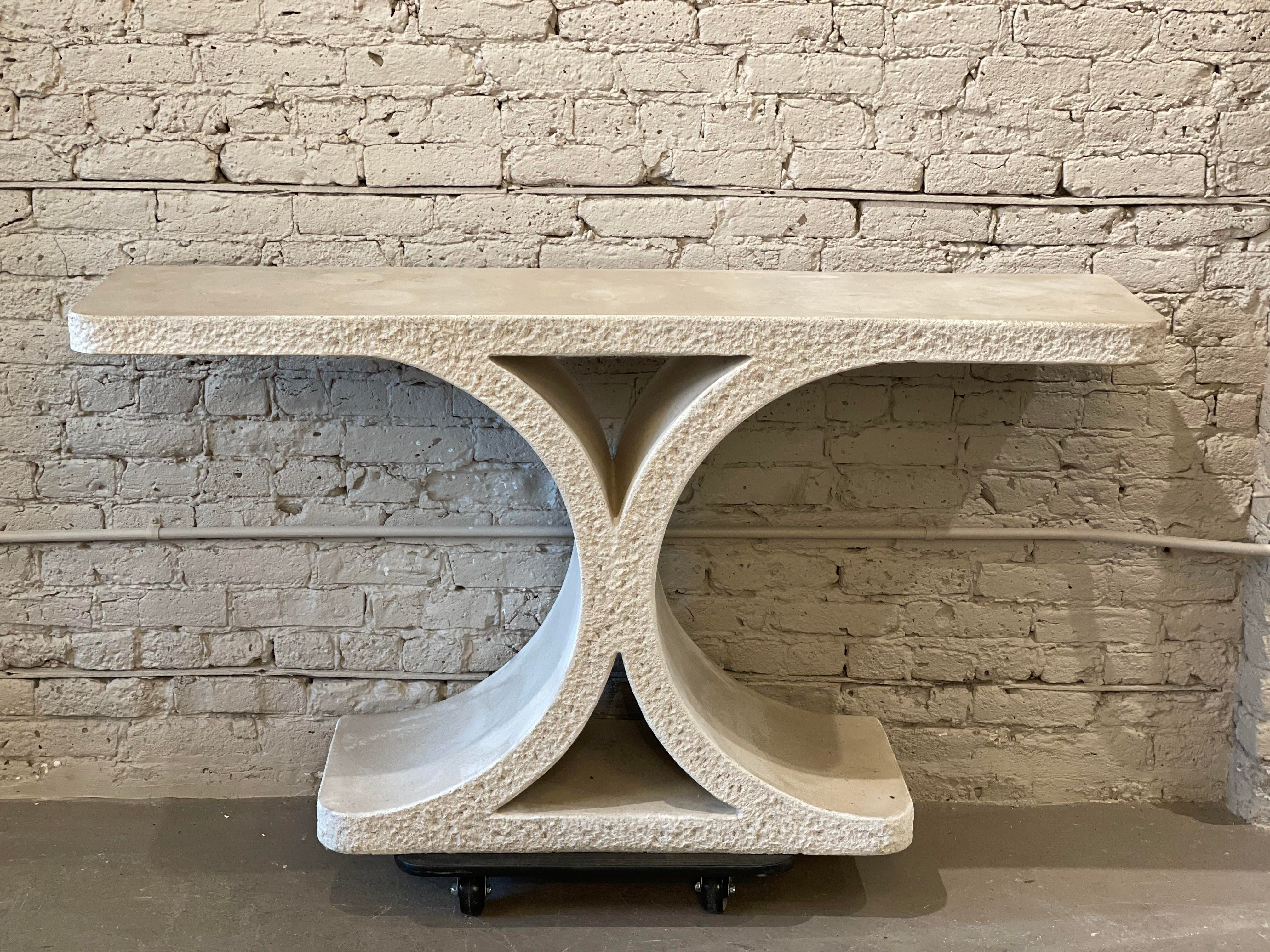 1980s Vintage Concrete Console Table in the Style of Karl Lagerfeld