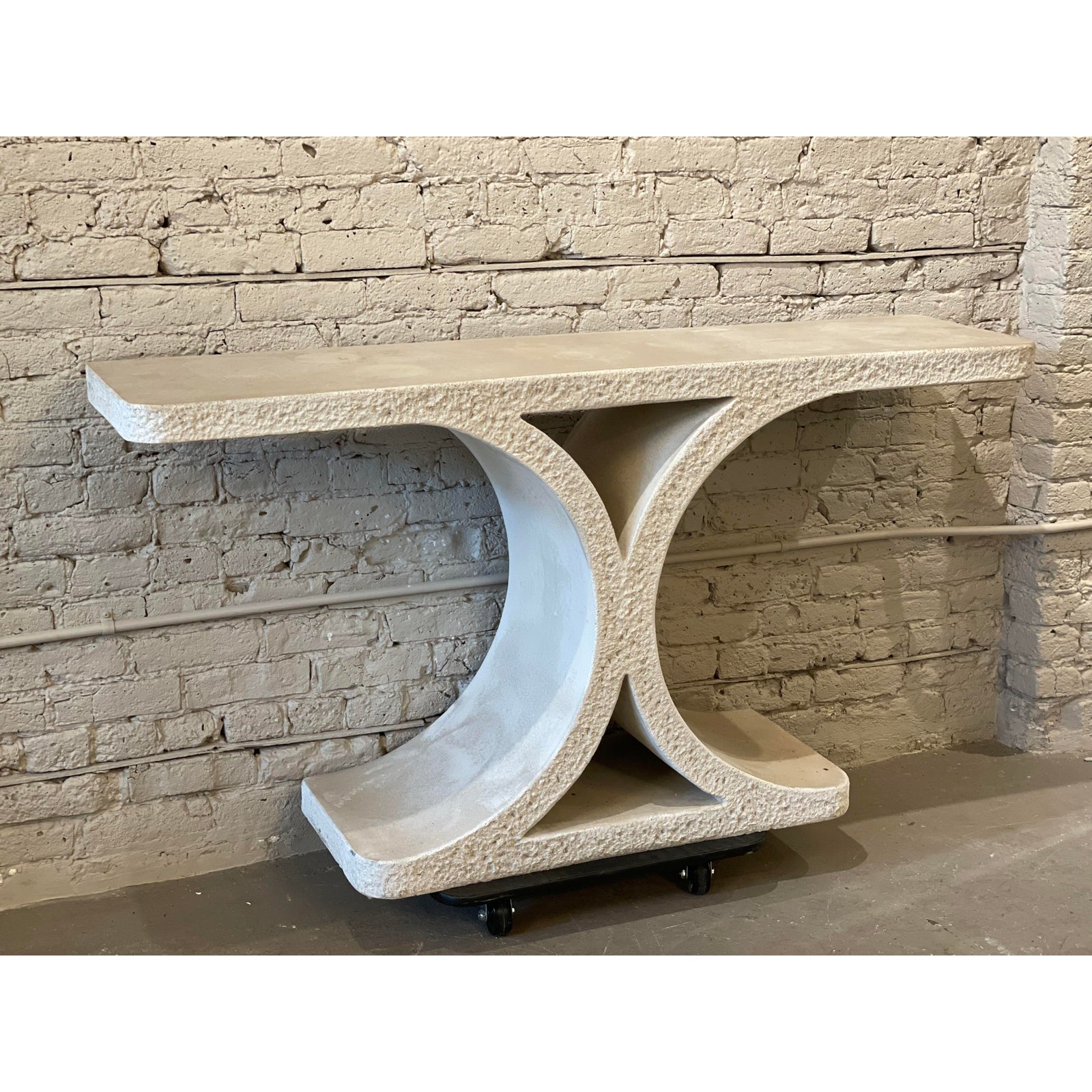 1980s Vintage Concrete Console Table in the Style of Karl Lagerfeld