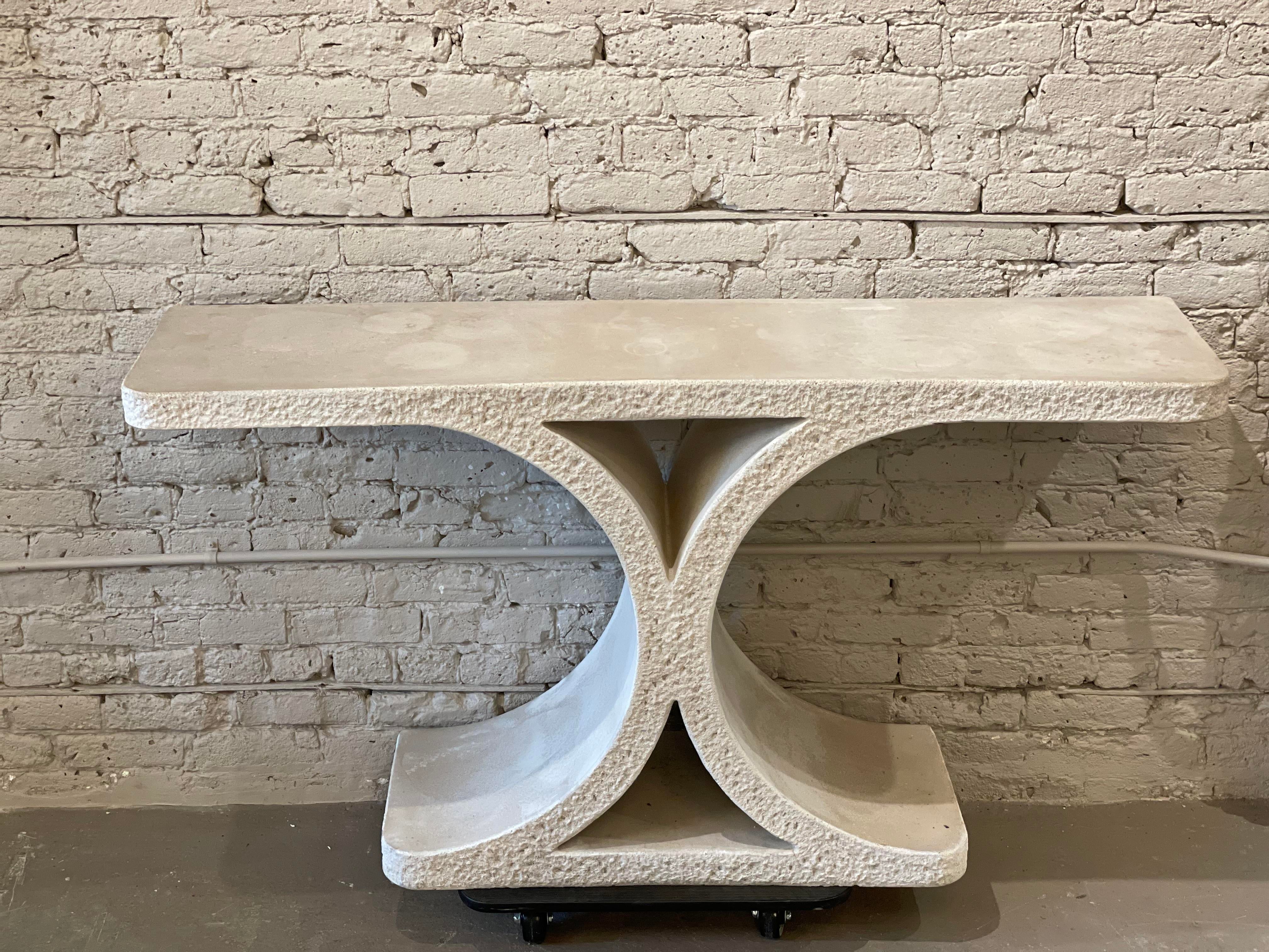 1980s Vintage Concrete Console Table in the Style of Karl Lagerfeld