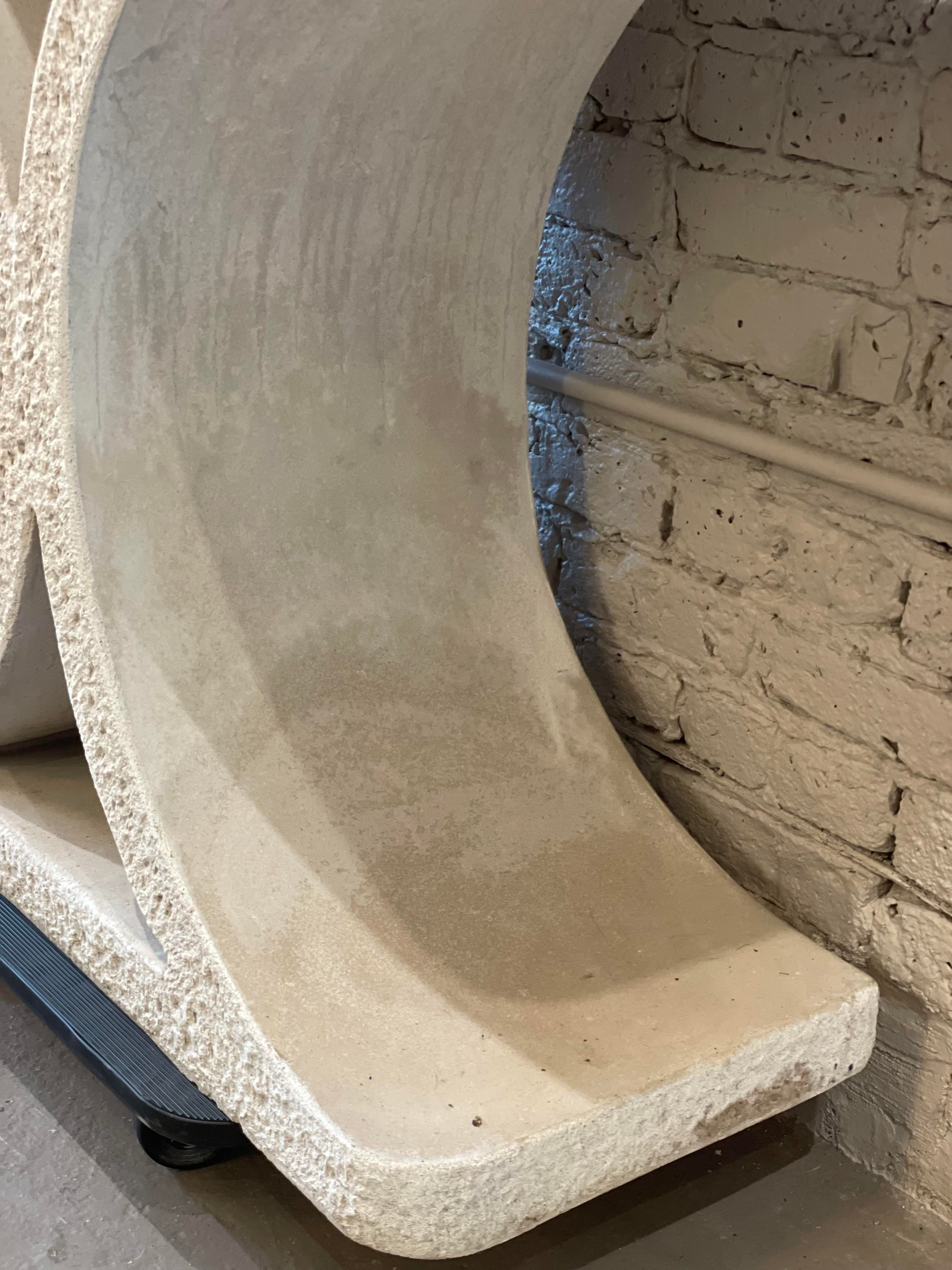1980s Vintage Concrete Console Table in the Style of Karl Lagerfeld
