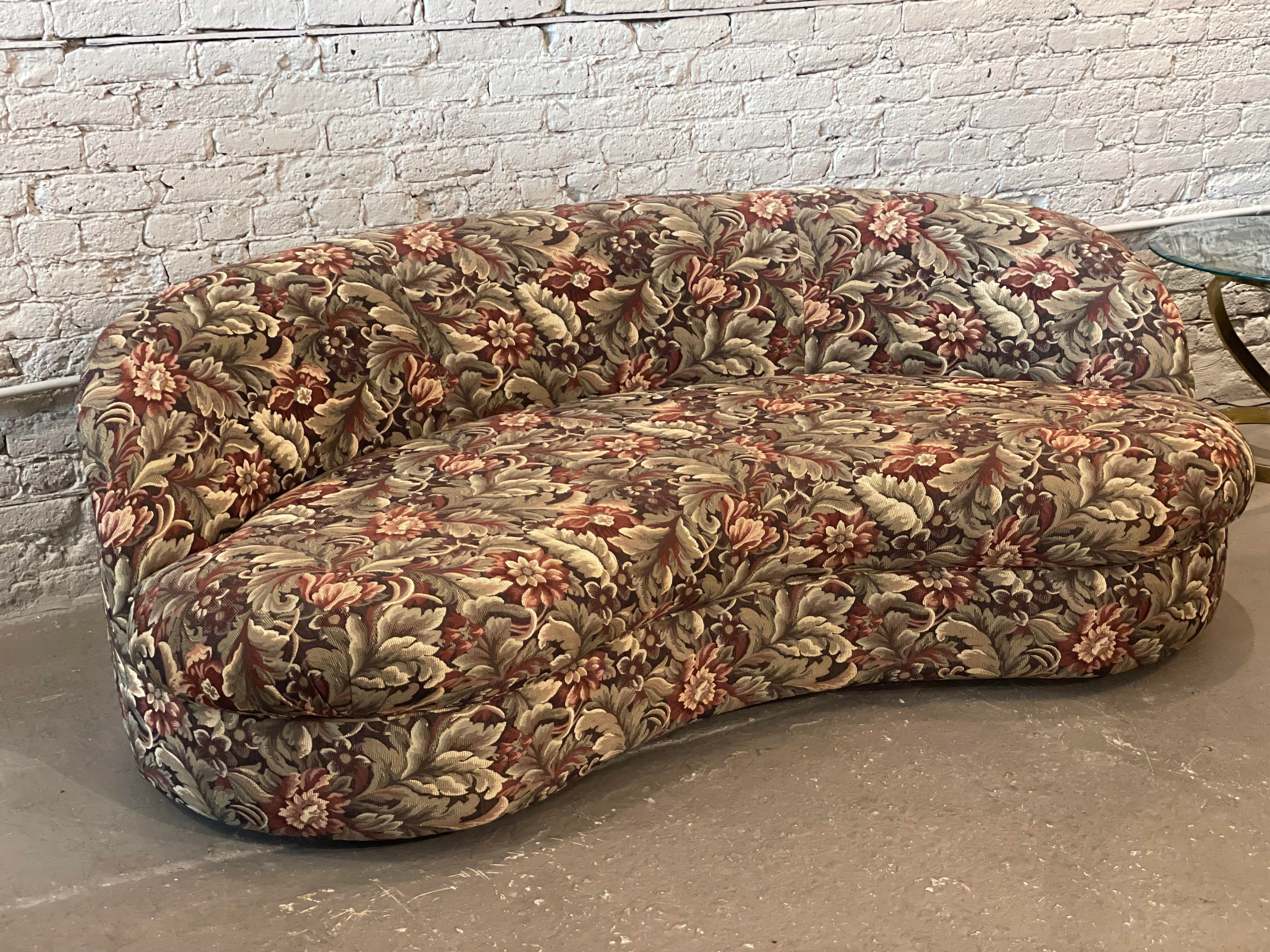 1980s Vintage Curved Kidney Postmodern Sofa