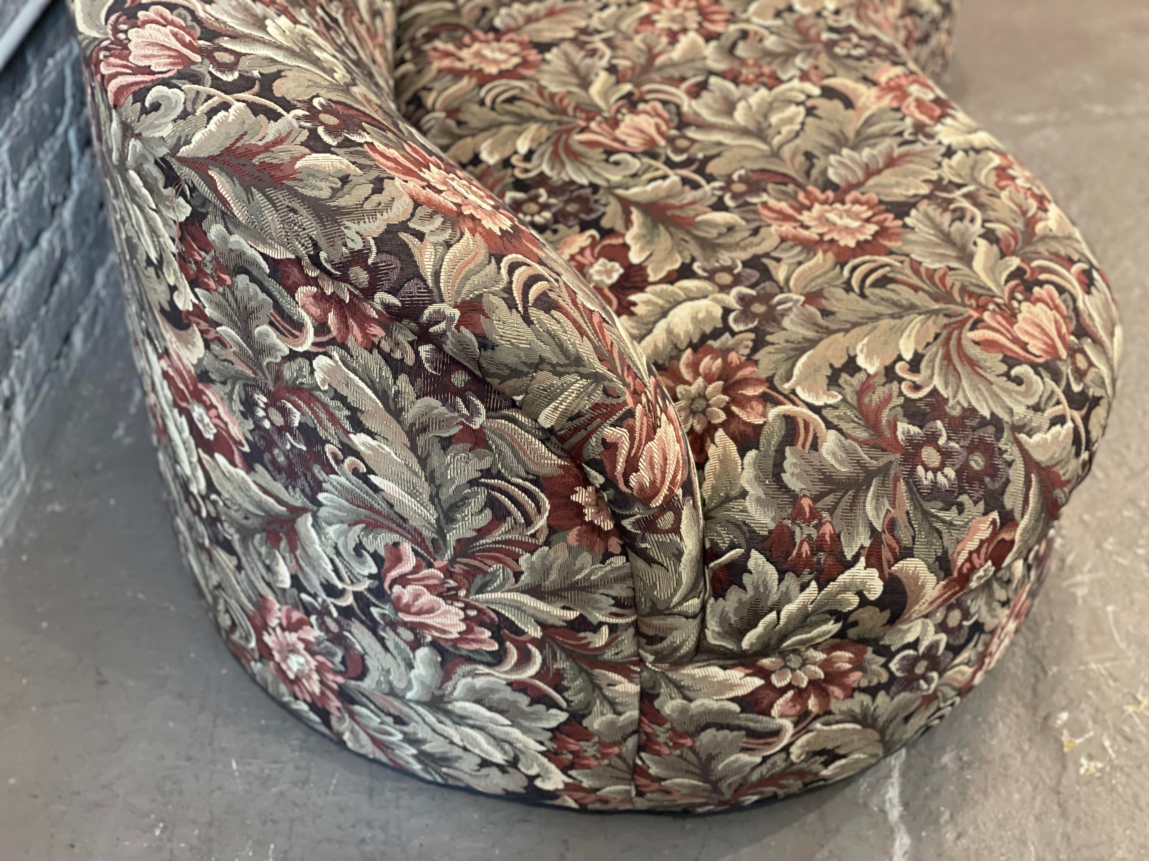 1980s Vintage Curved Kidney Postmodern Sofa