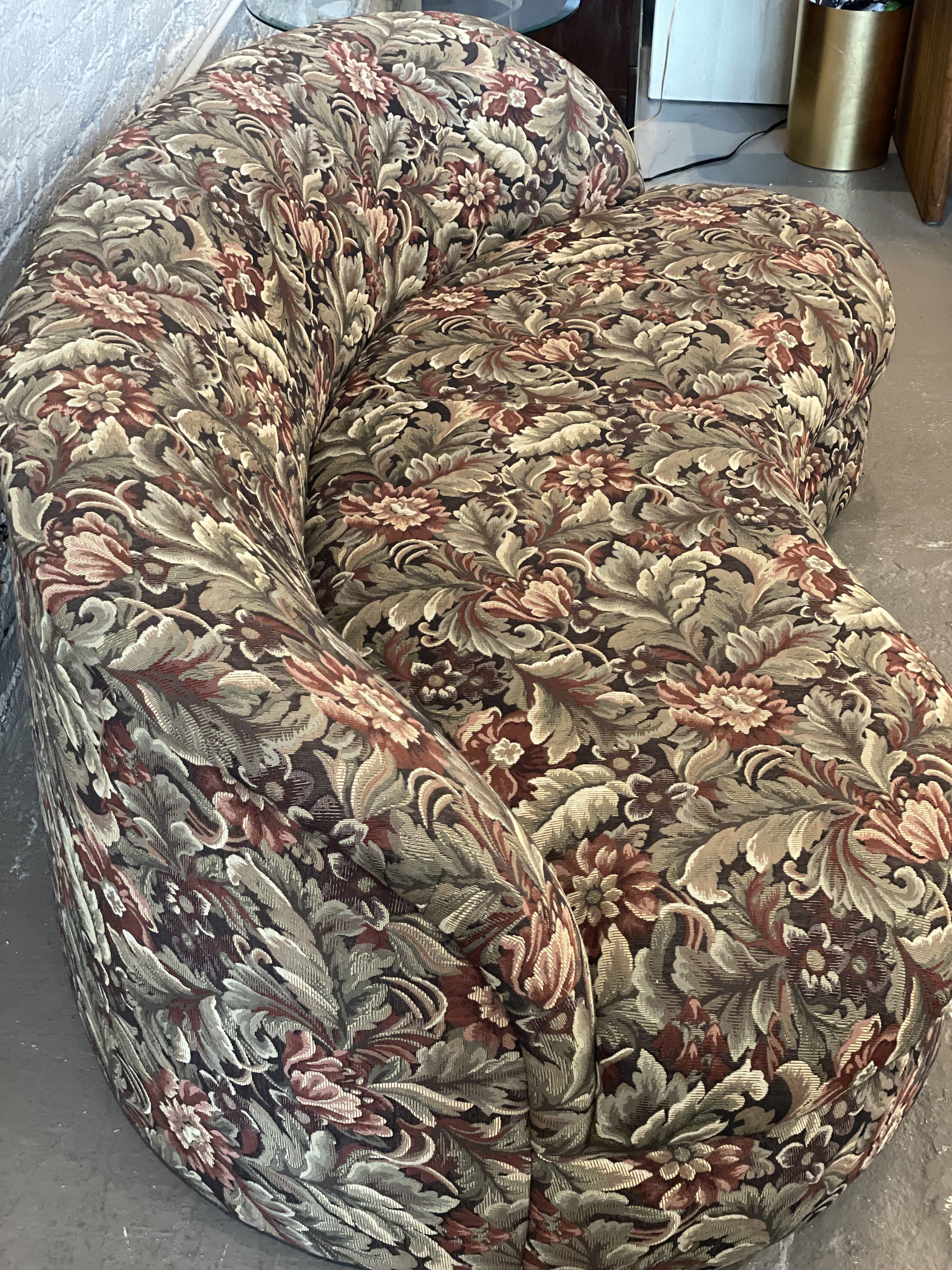 1980s Vintage Curved Kidney Postmodern Sofa
