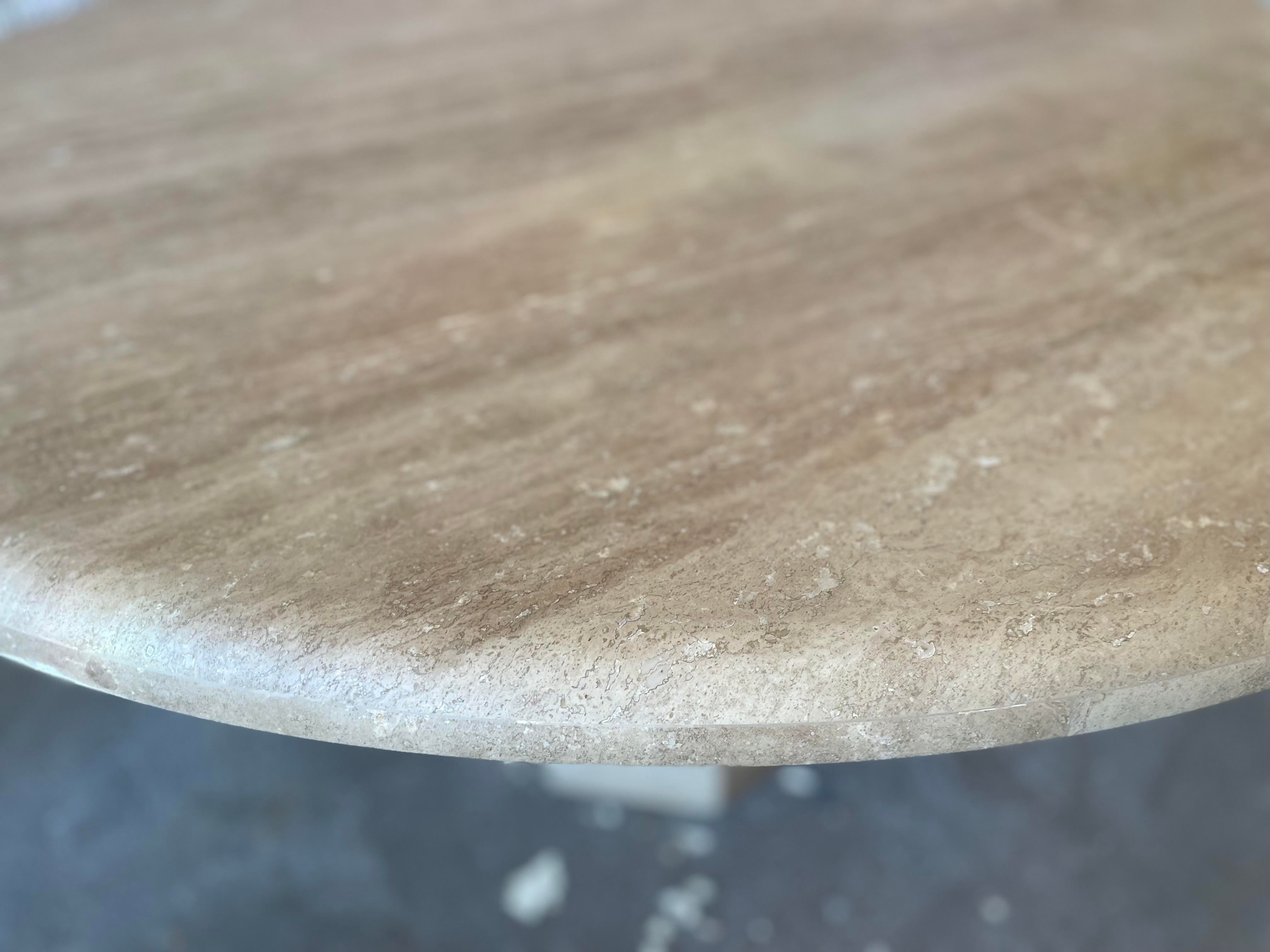 1980s Vintage Honed Walnut Travertine Dining/Entry Table