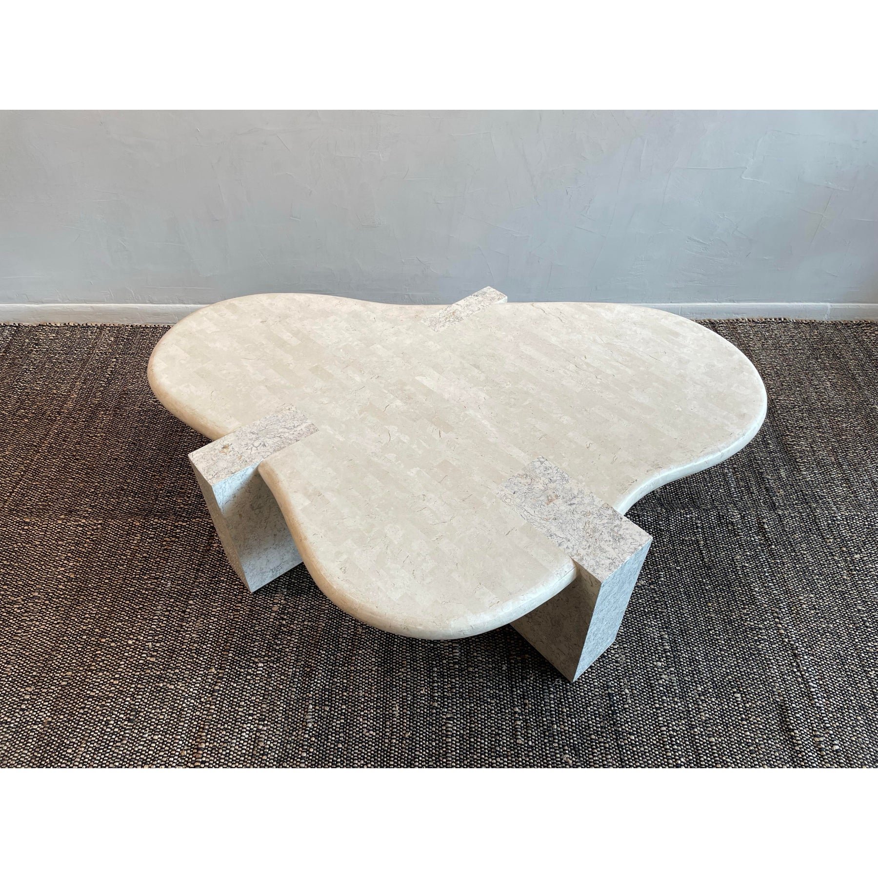1980s Vintage in the Manner of Maitland Smith Biomorphic Tessellated Stone Coffee Table