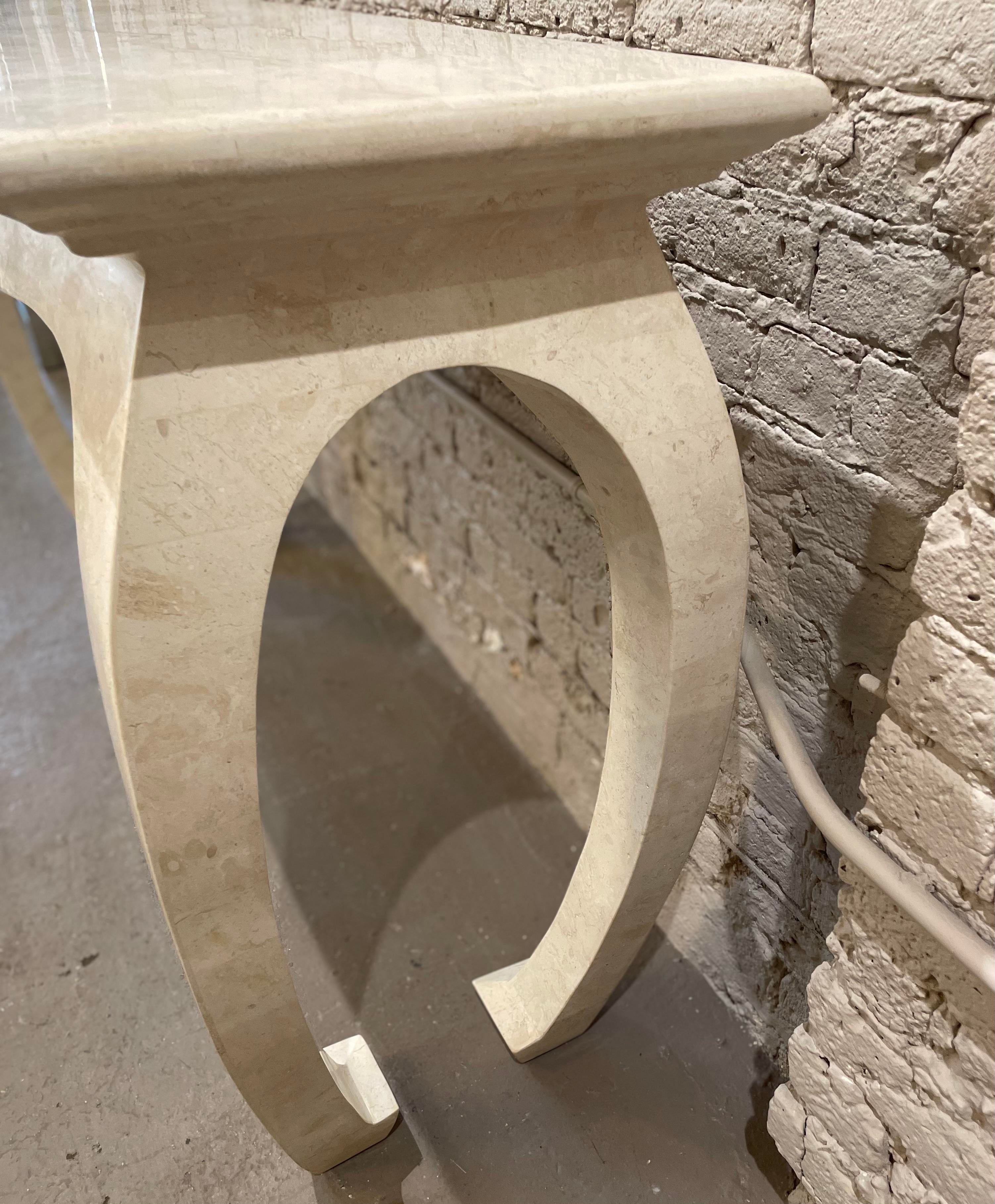 1980s Vintage Maitland Smith Tessellated Stone Console Table
