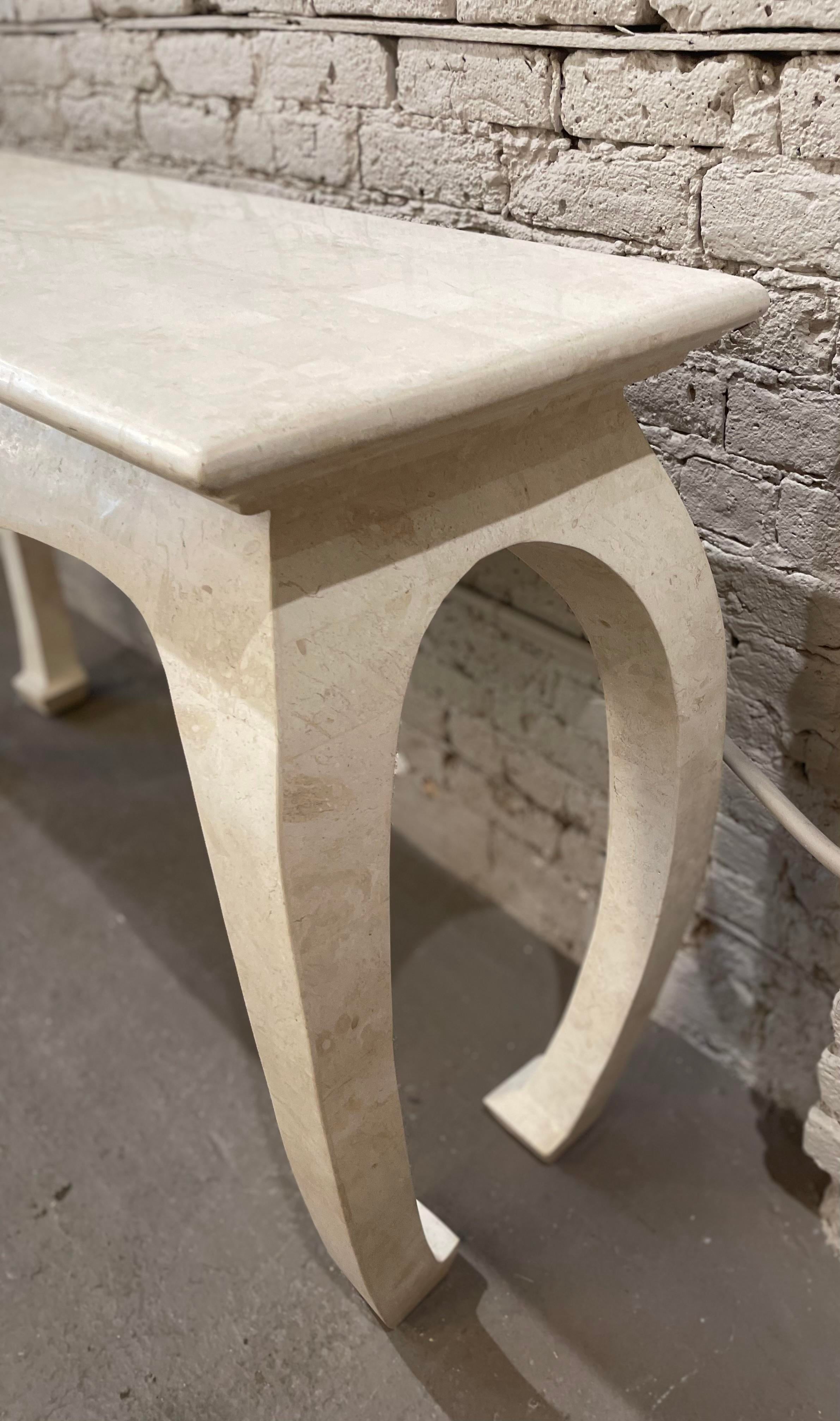 1980s Vintage Maitland Smith Tessellated Stone Console Table