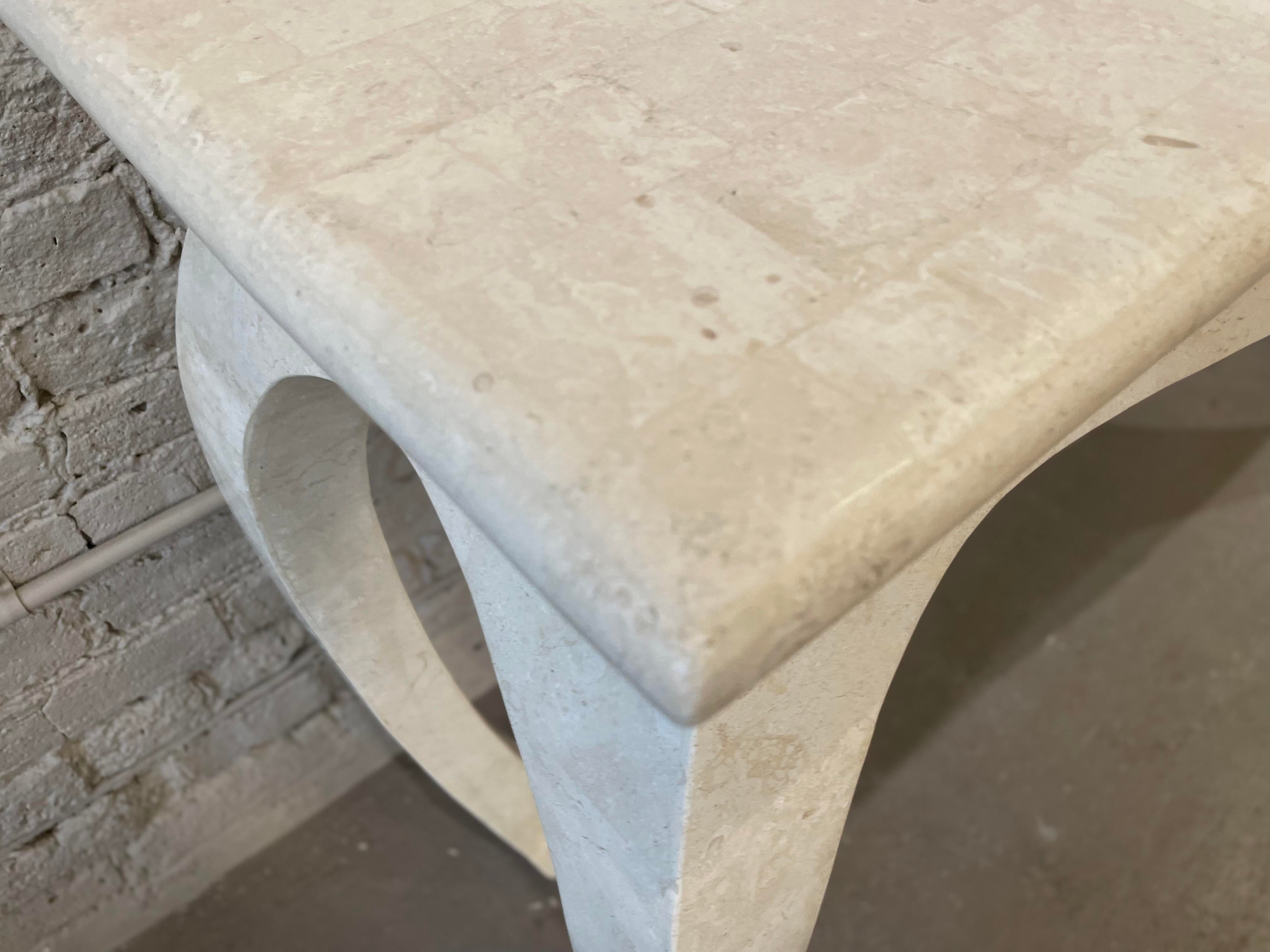 1980s Vintage Maitland Smith Tessellated Stone Console Table