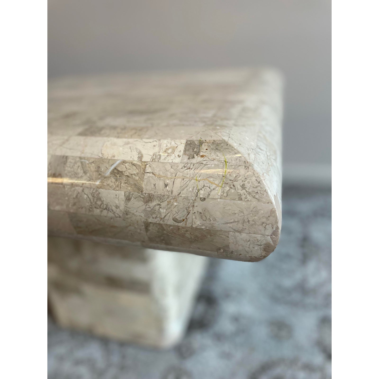 1980s Vintage Maitland Smith Tessellated Stone Side Table