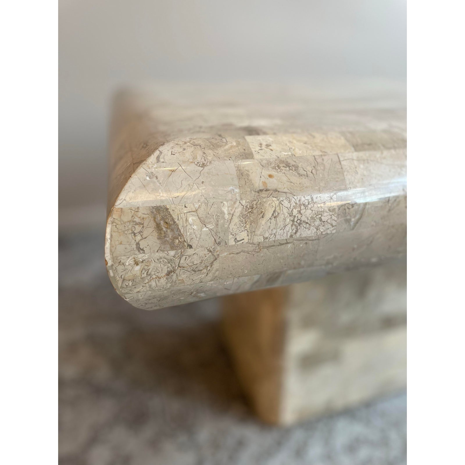 1980s Vintage Maitland Smith Tessellated Stone Side Table