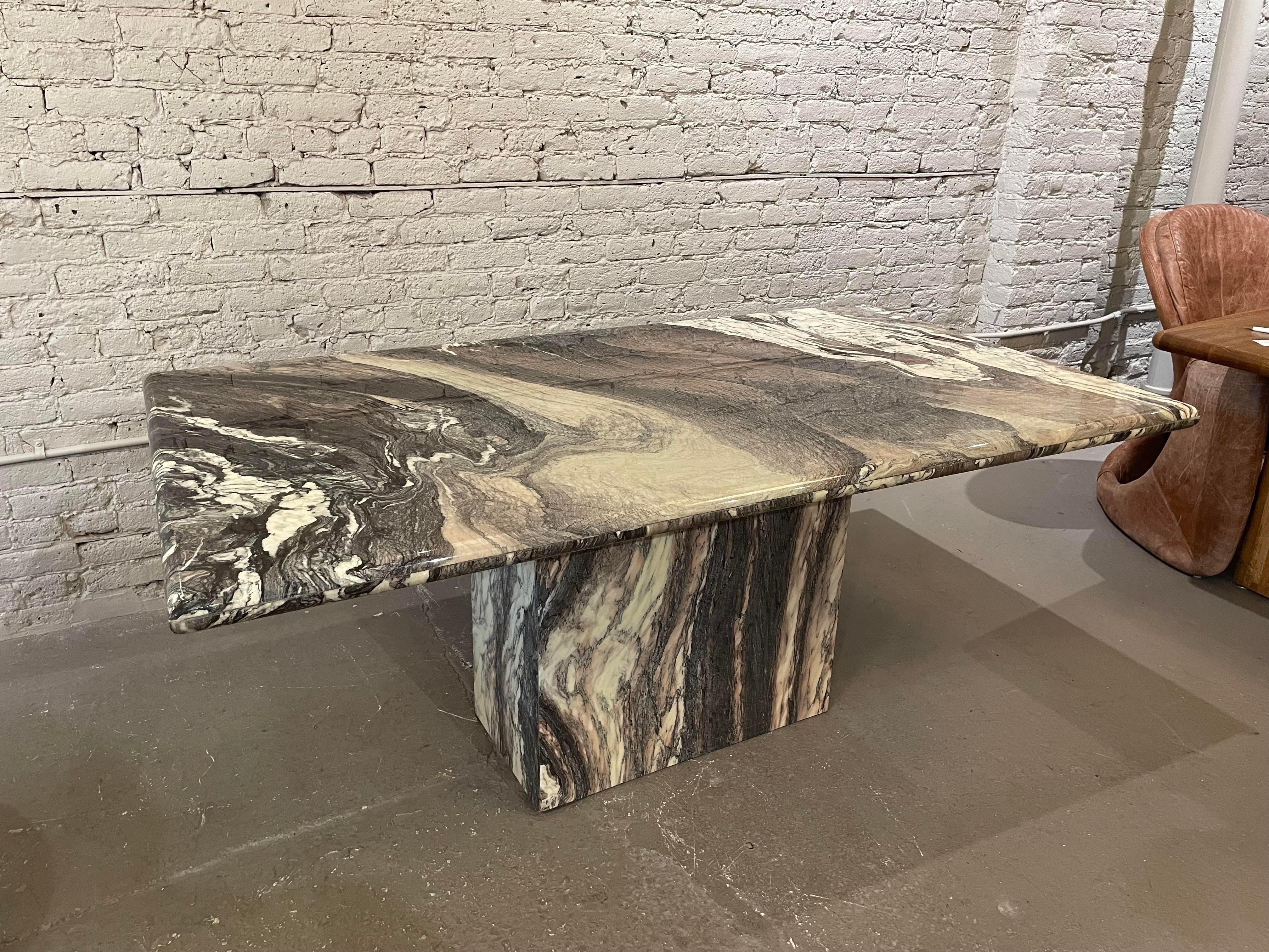 1980s Vintage Postmodern Cipollini Ondulato Marble Dining Table