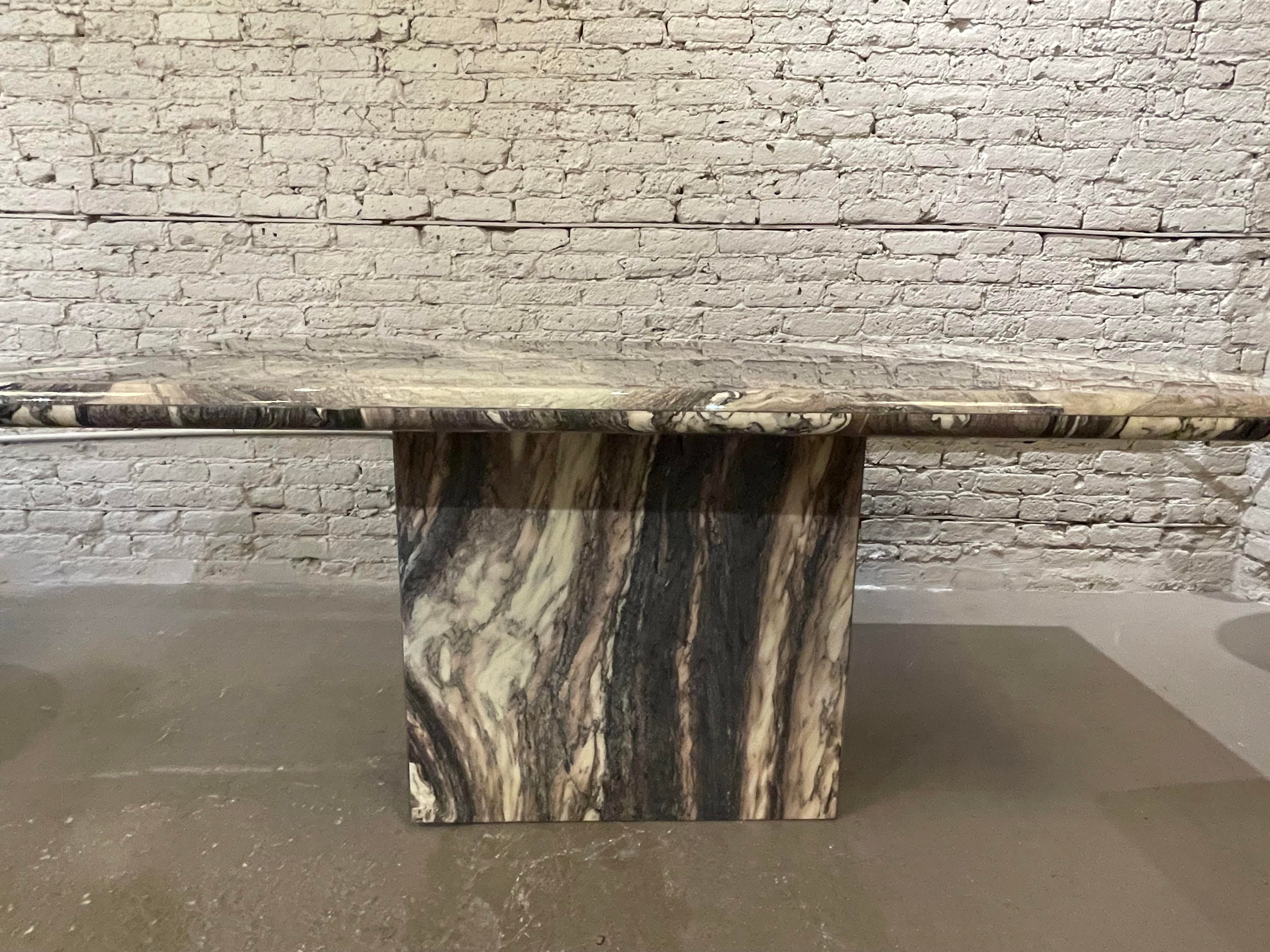 1980s Vintage Postmodern Cipollini Ondulato Marble Dining Table