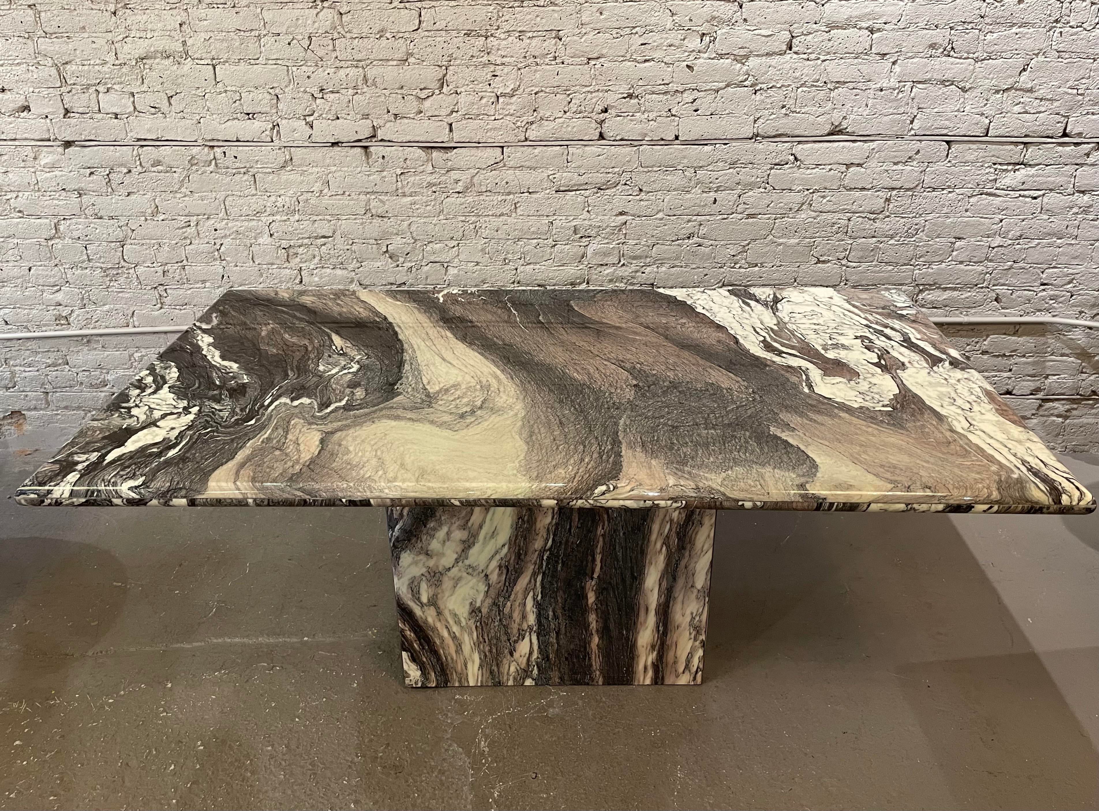 1980s Vintage Postmodern Cipollini Ondulato Marble Dining Table
