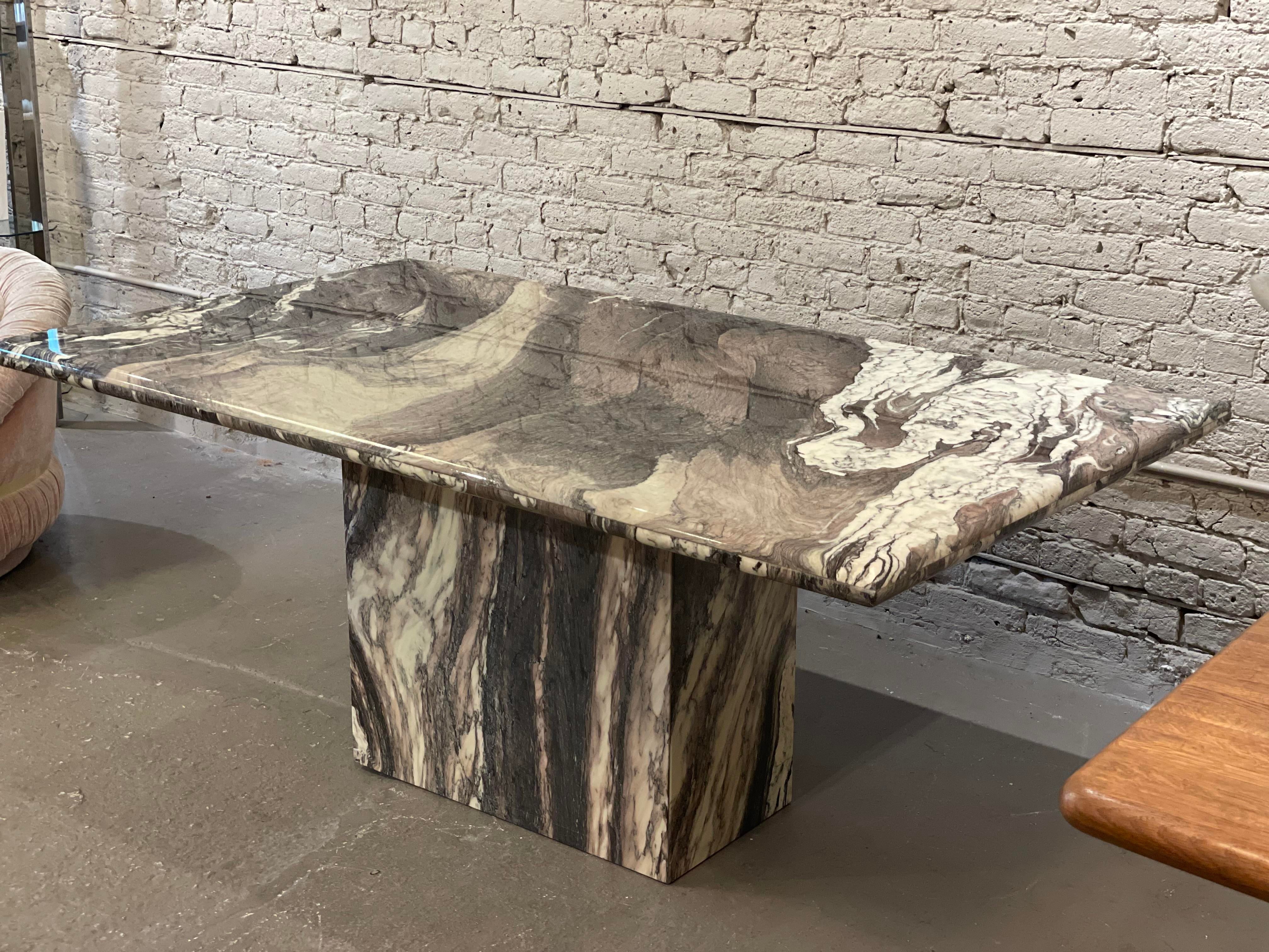 1980s Vintage Postmodern Cipollini Ondulato Marble Dining Table