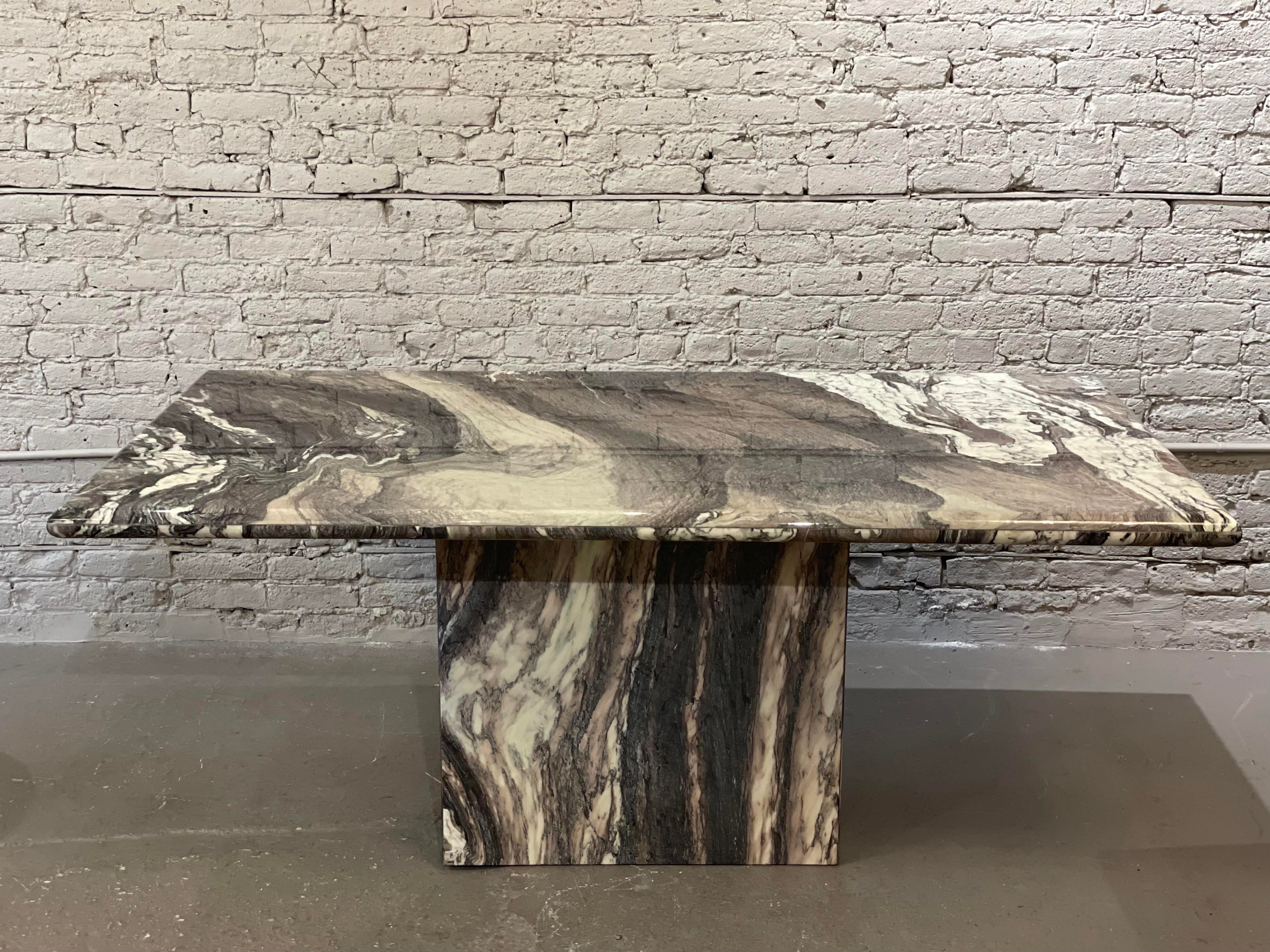 1980s Vintage Postmodern Cipollini Ondulato Marble Dining Table