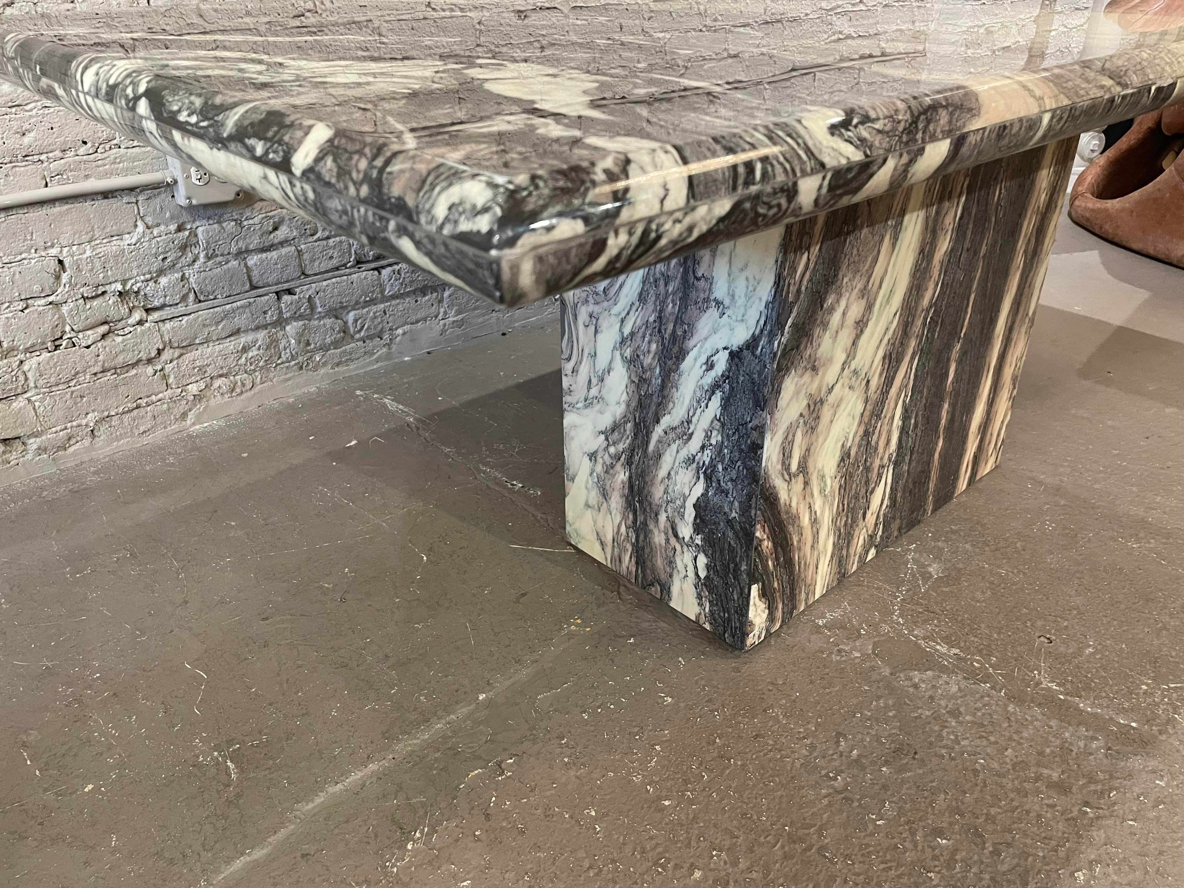 1980s Vintage Postmodern Cipollini Ondulato Marble Dining Table