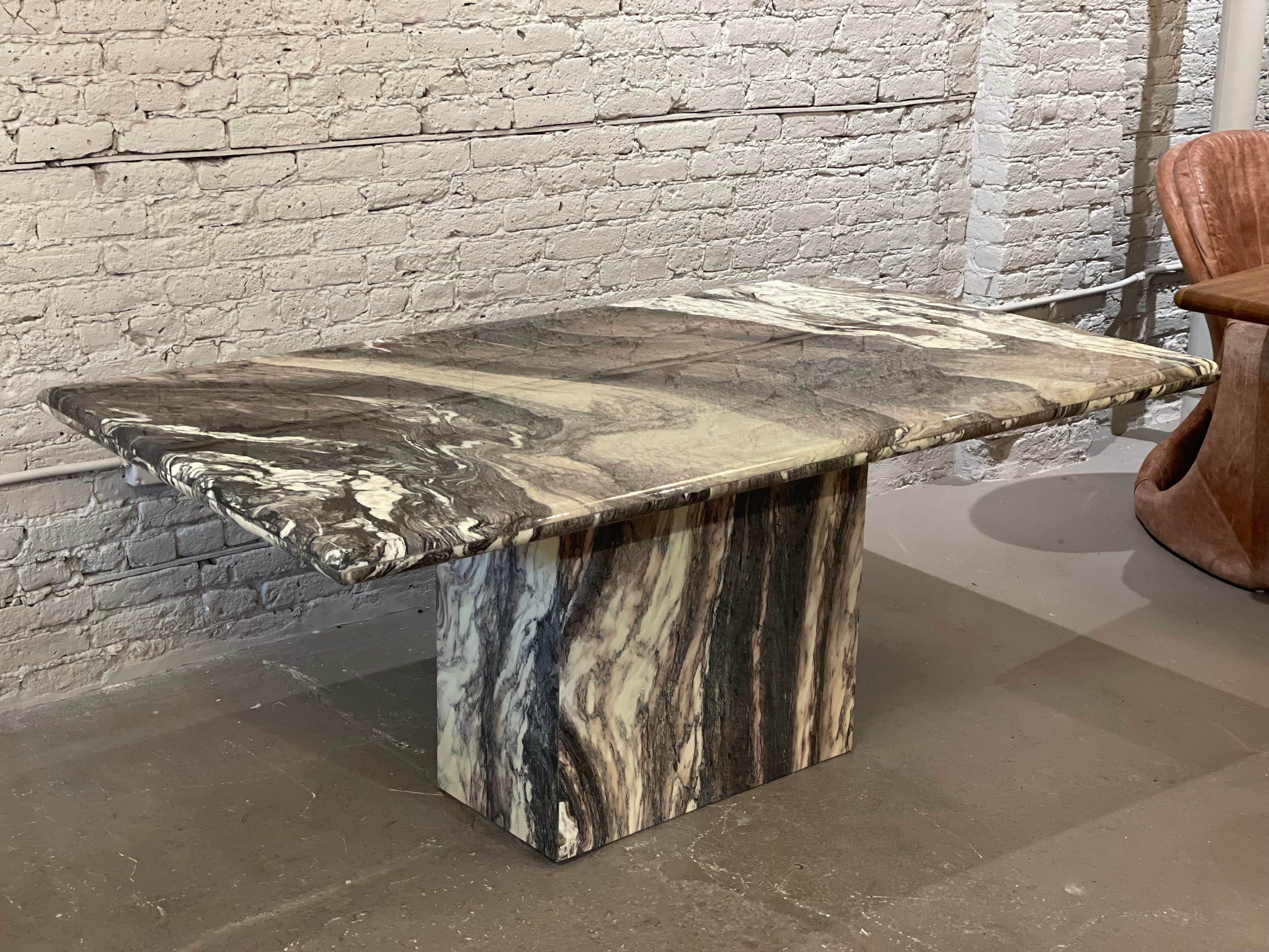 1980s Vintage Postmodern Cipollini Ondulato Marble Dining Table