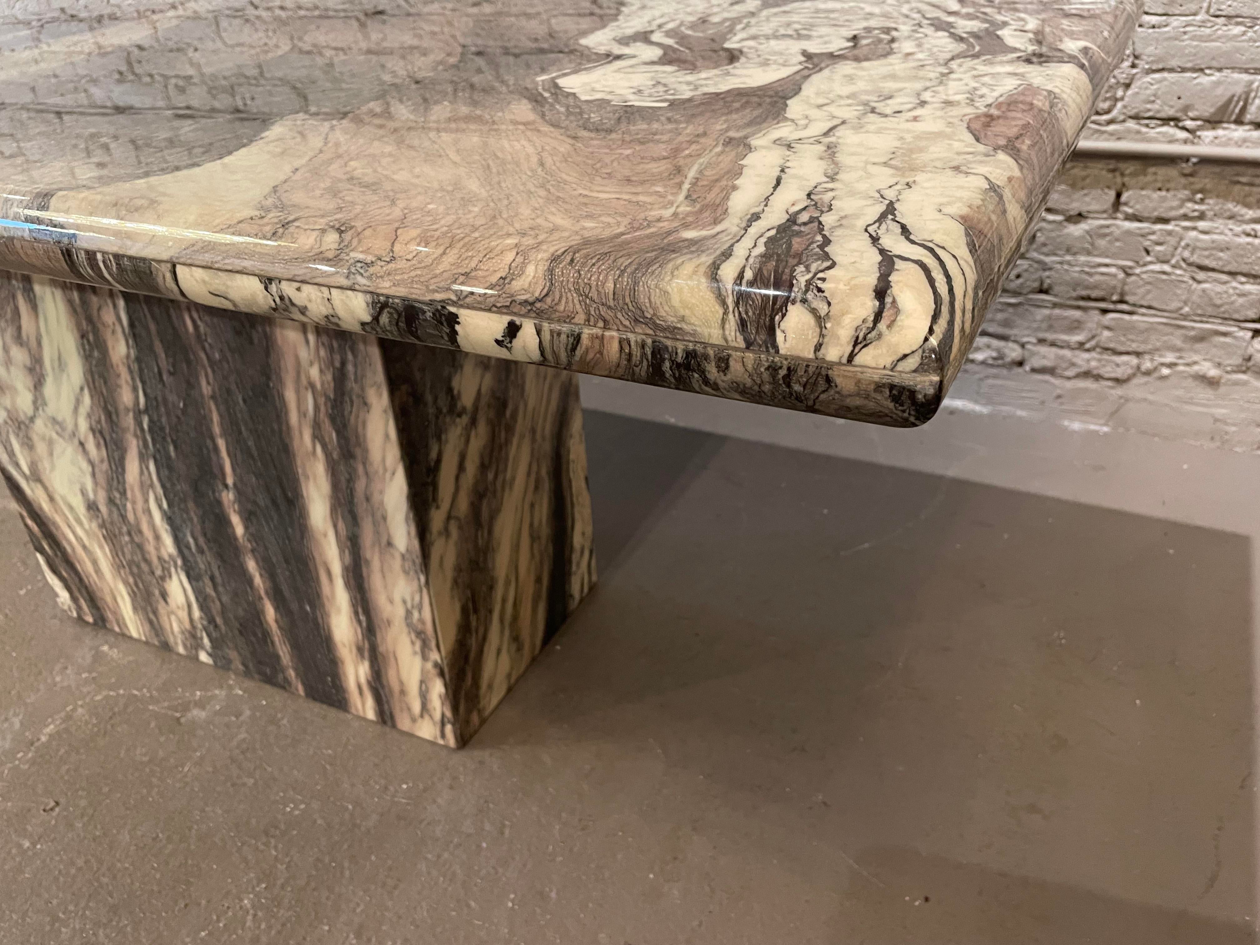 1980s Vintage Postmodern Cipollini Ondulato Marble Dining Table