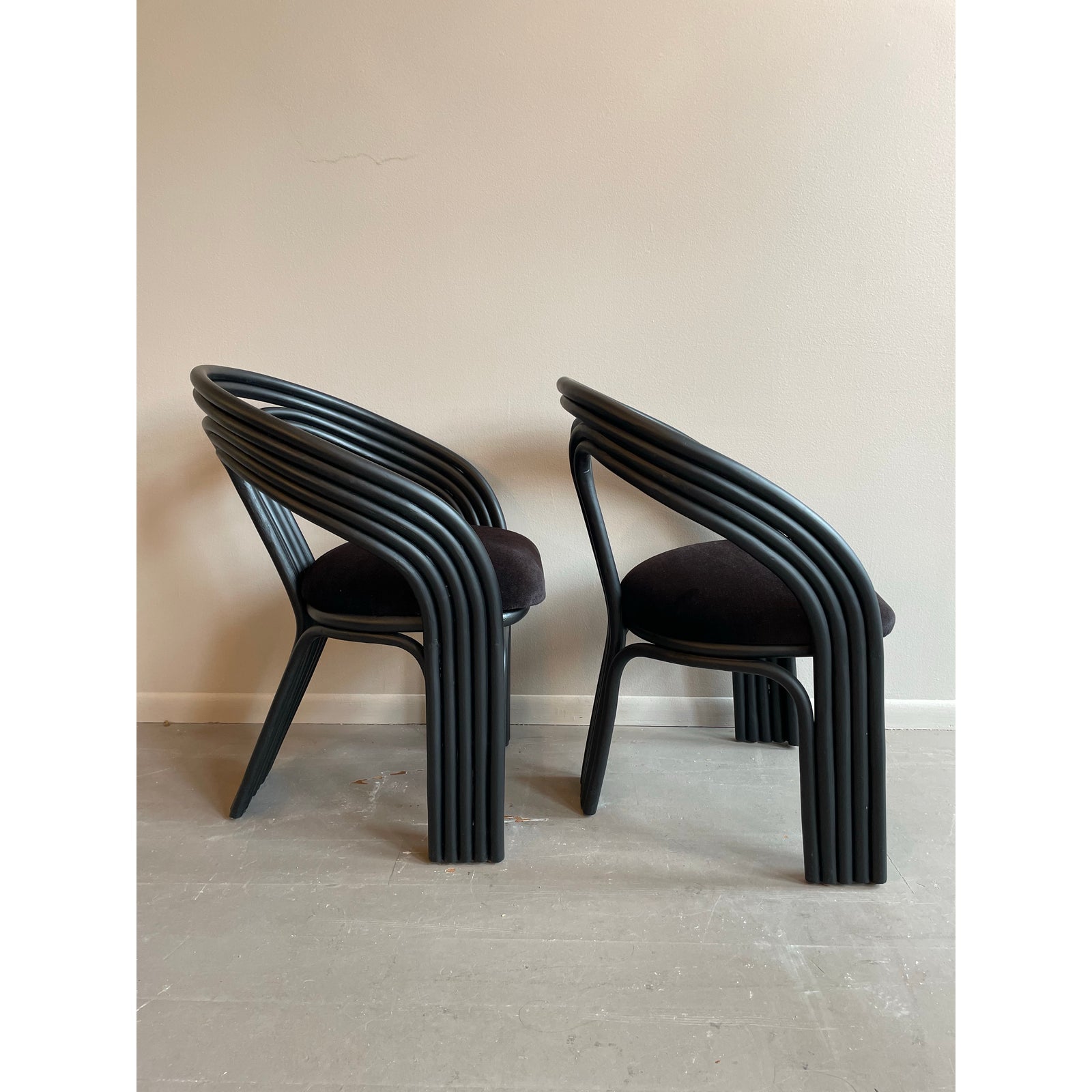 1980s Vintage Rattan Bamboo Dining Chairs in the Manner of Axel Enthoven for Rohe Noordwolde
