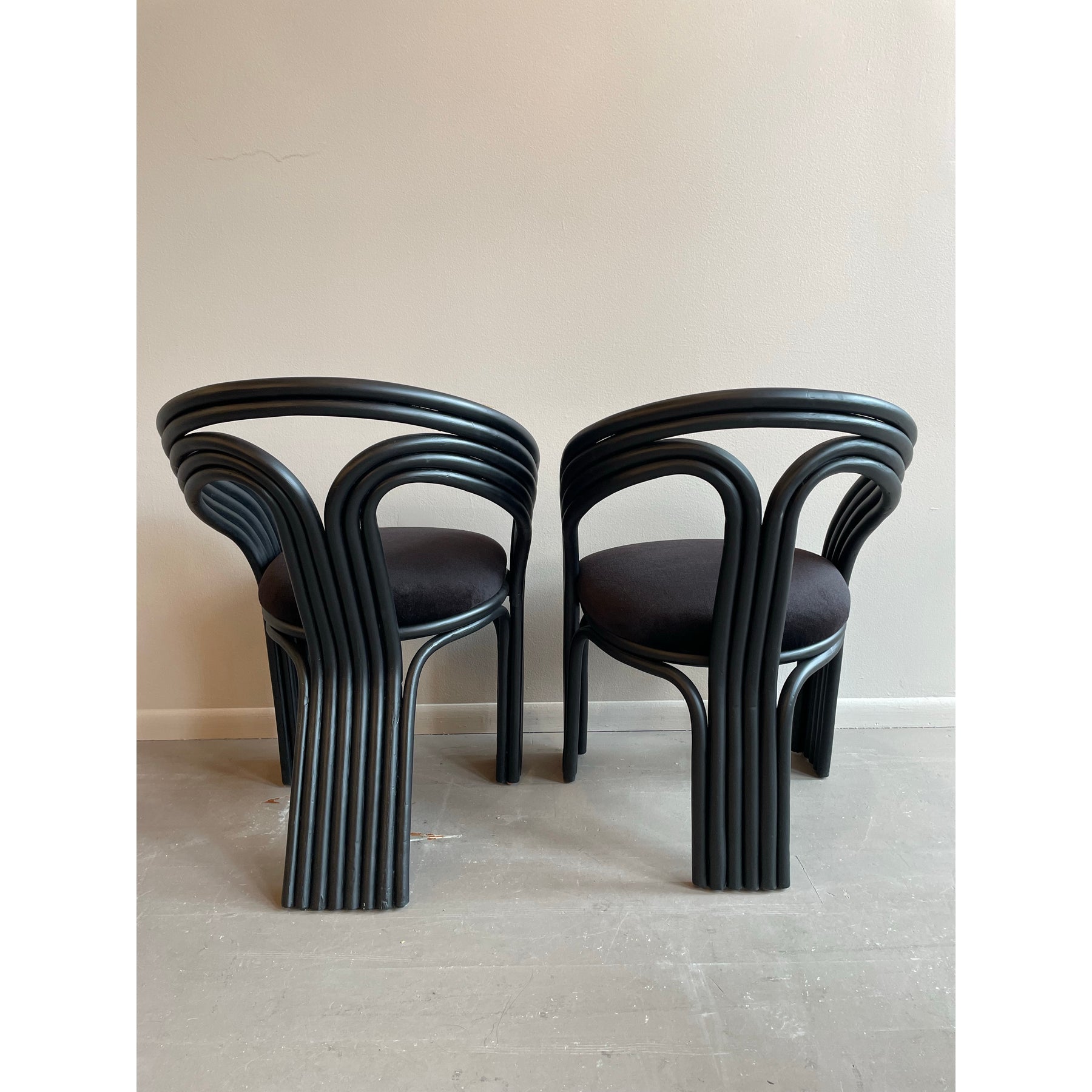 1980s Vintage Rattan Bamboo Dining Chairs in the Manner of Axel Enthoven for Rohe Noordwolde