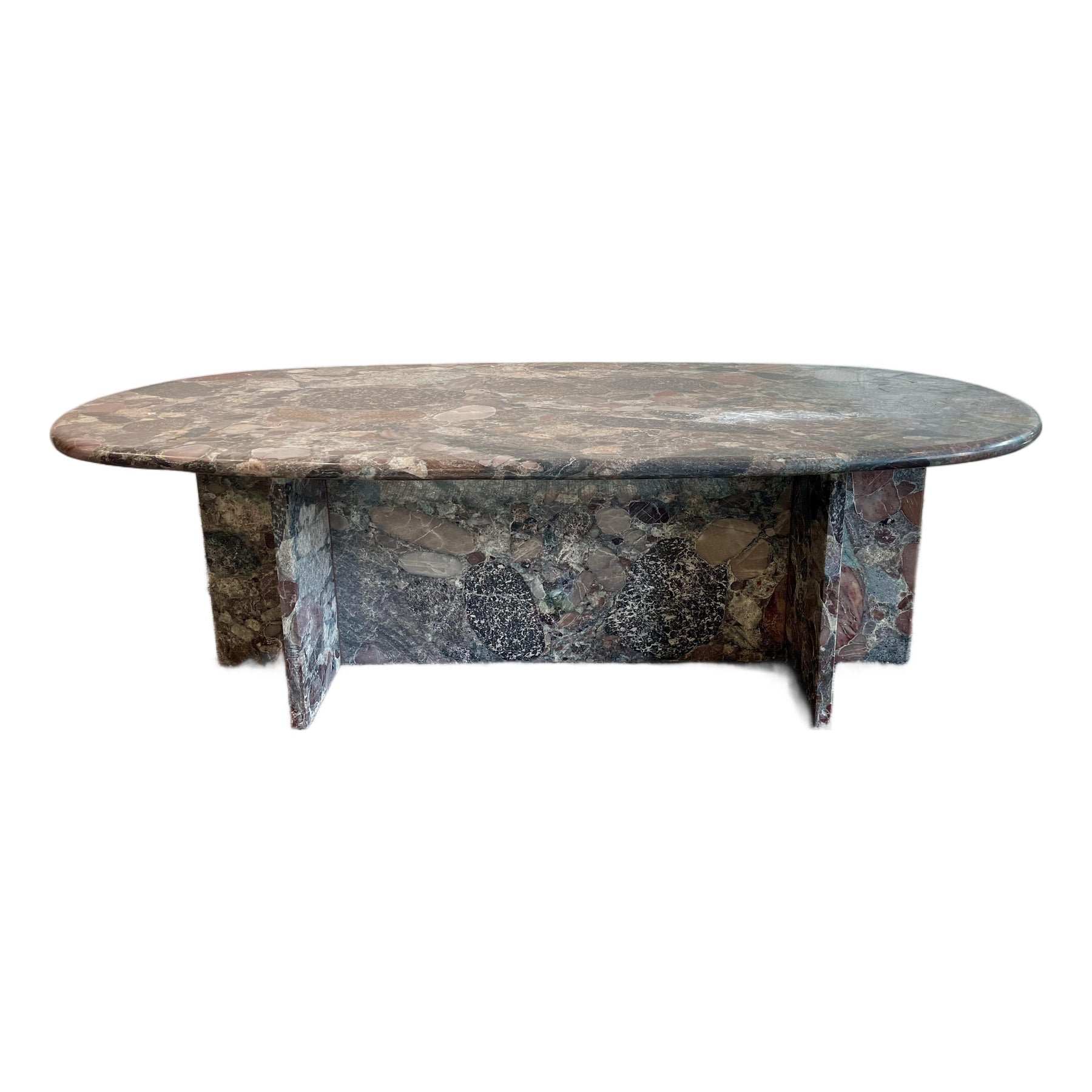 1980s Vintage Rosa Marinace Granite Stone Custom Coffee Table