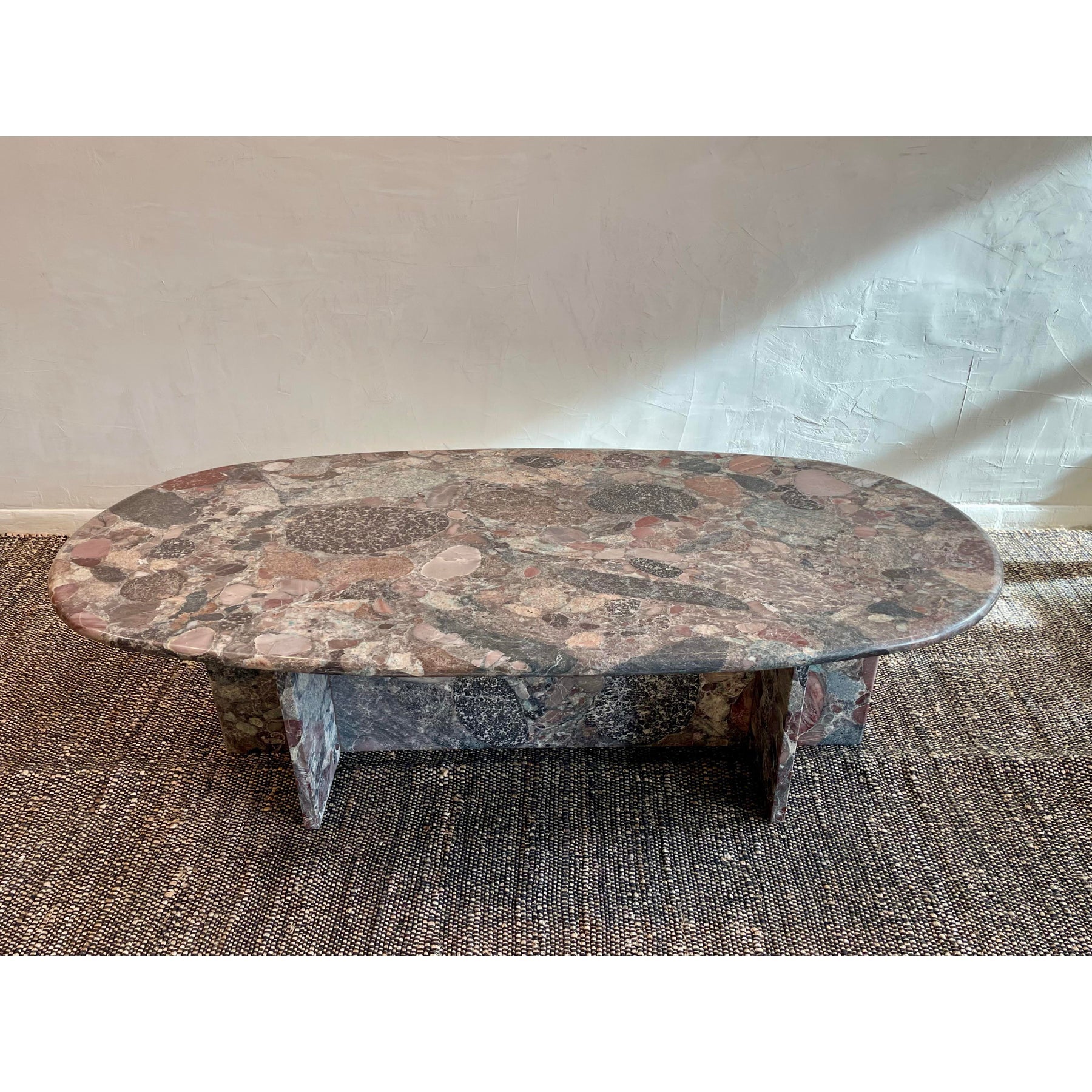 1980s Vintage Rosa Marinace Granite Stone Custom Coffee Table