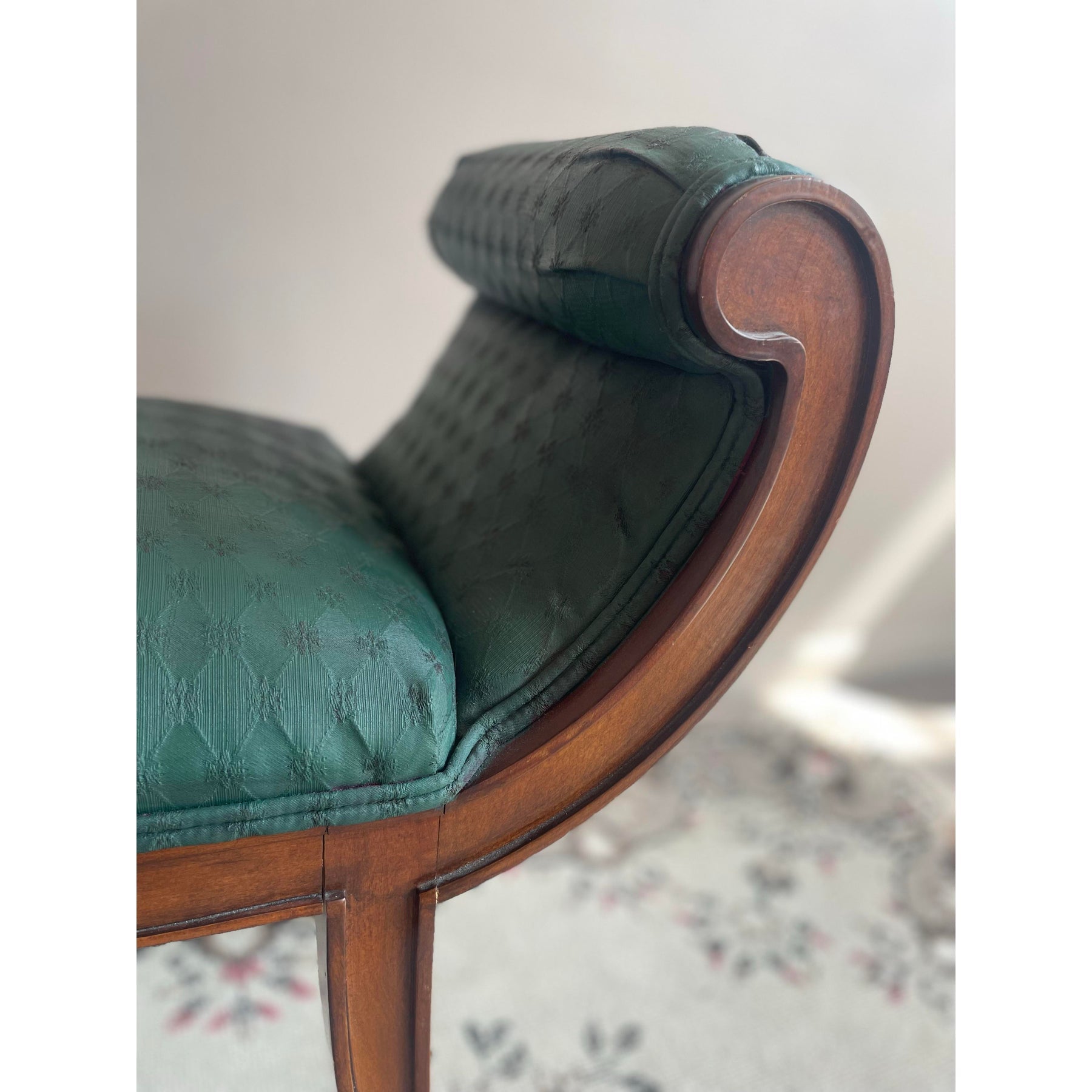 1980s Vintage Scroll Bench