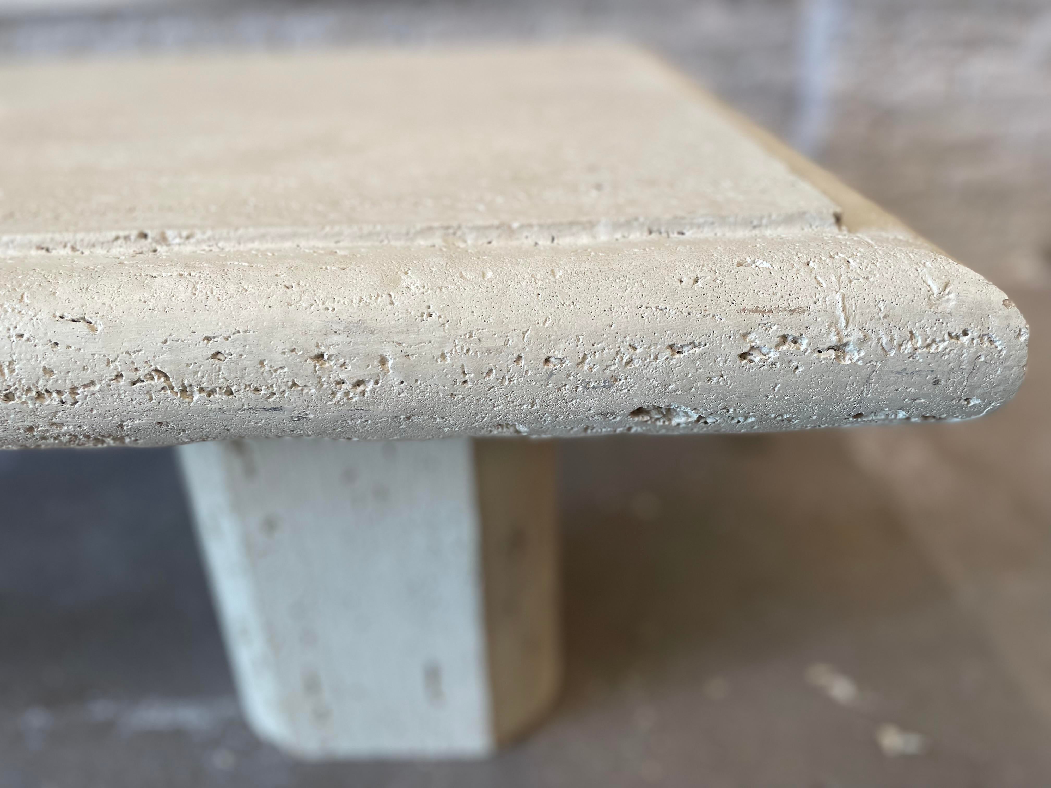 1980s Vintage Travertine Coffee Table