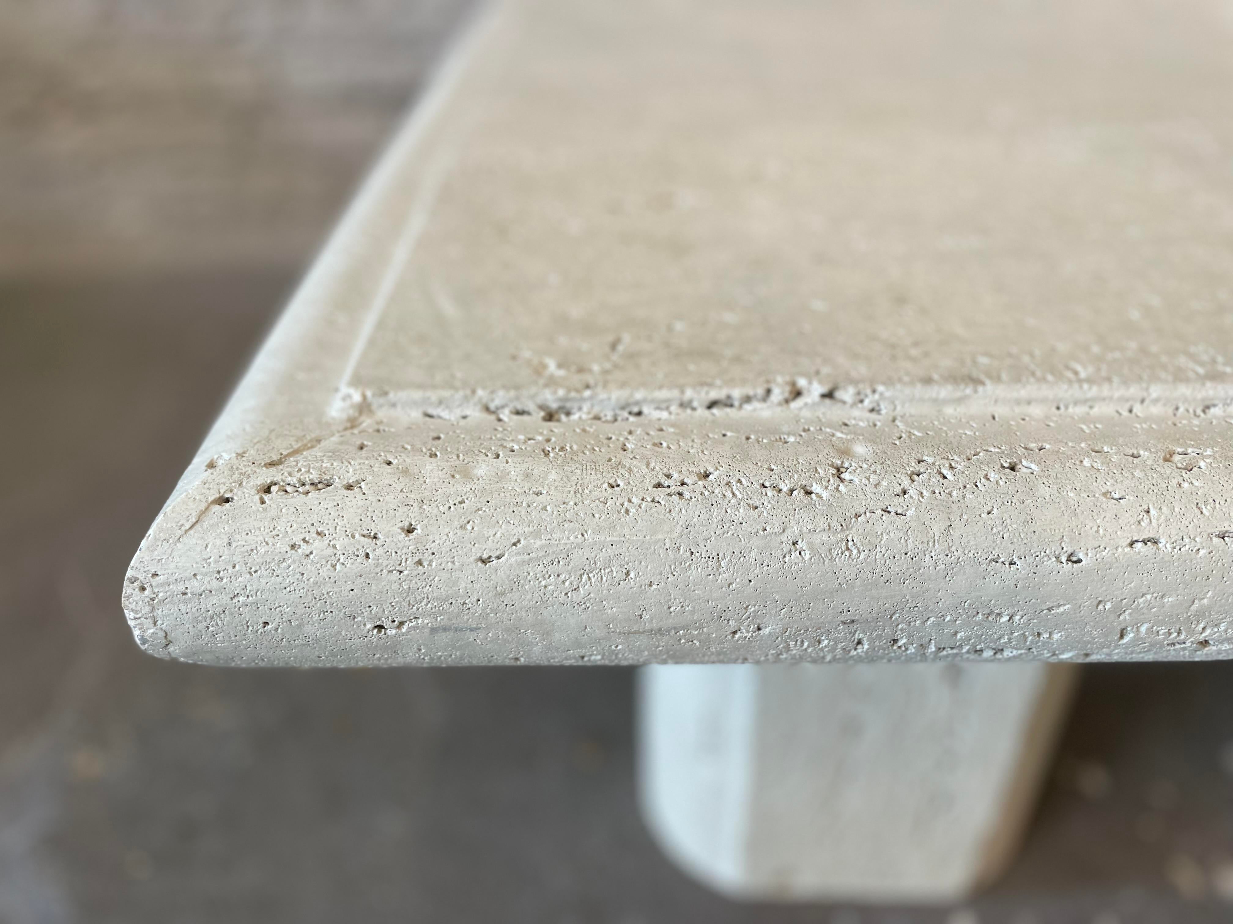 1980s Vintage Travertine Coffee Table