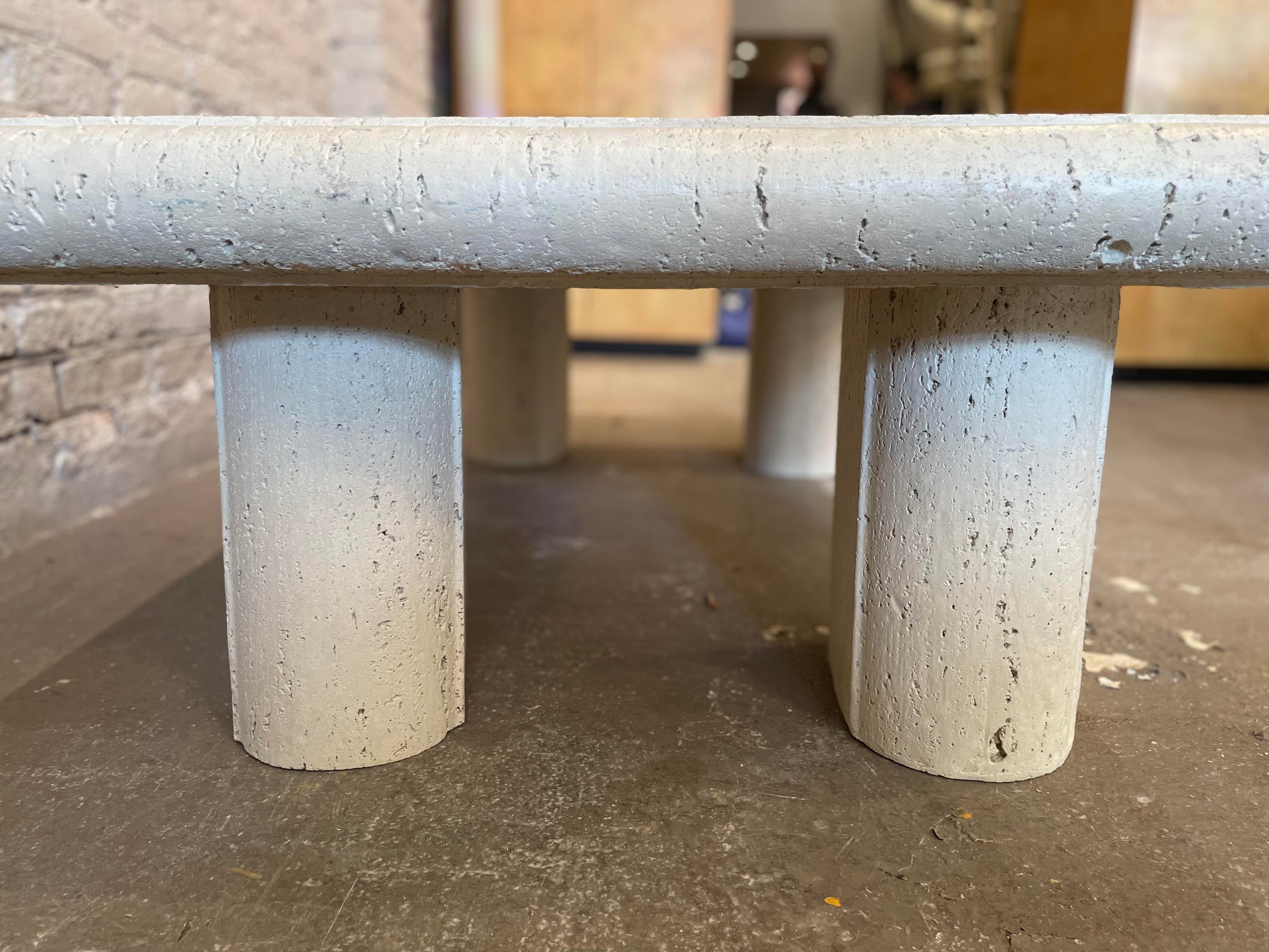 1980s Vintage Travertine Coffee Table