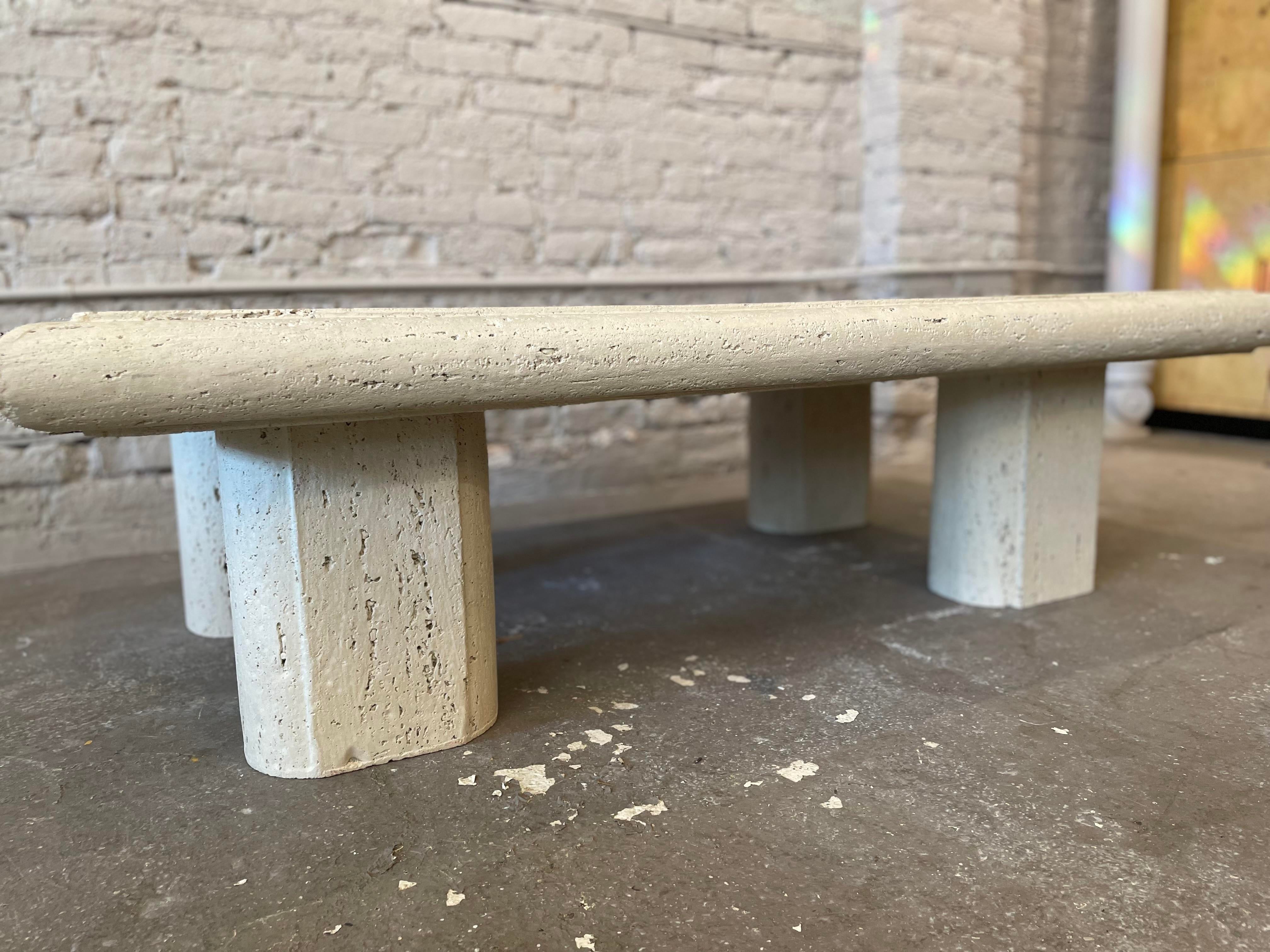 1980s Vintage Travertine Coffee Table