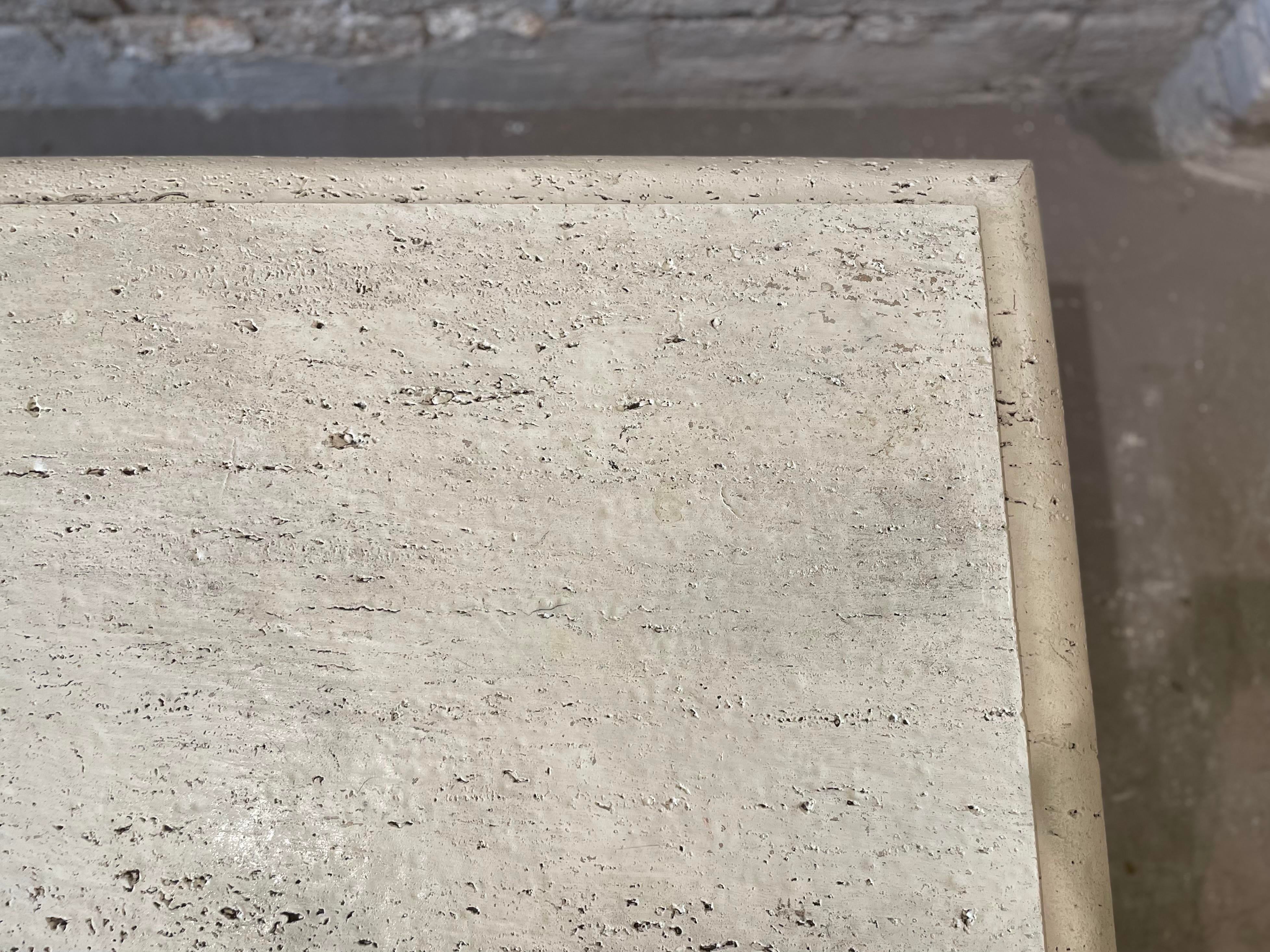 1980s Vintage Travertine Coffee Table