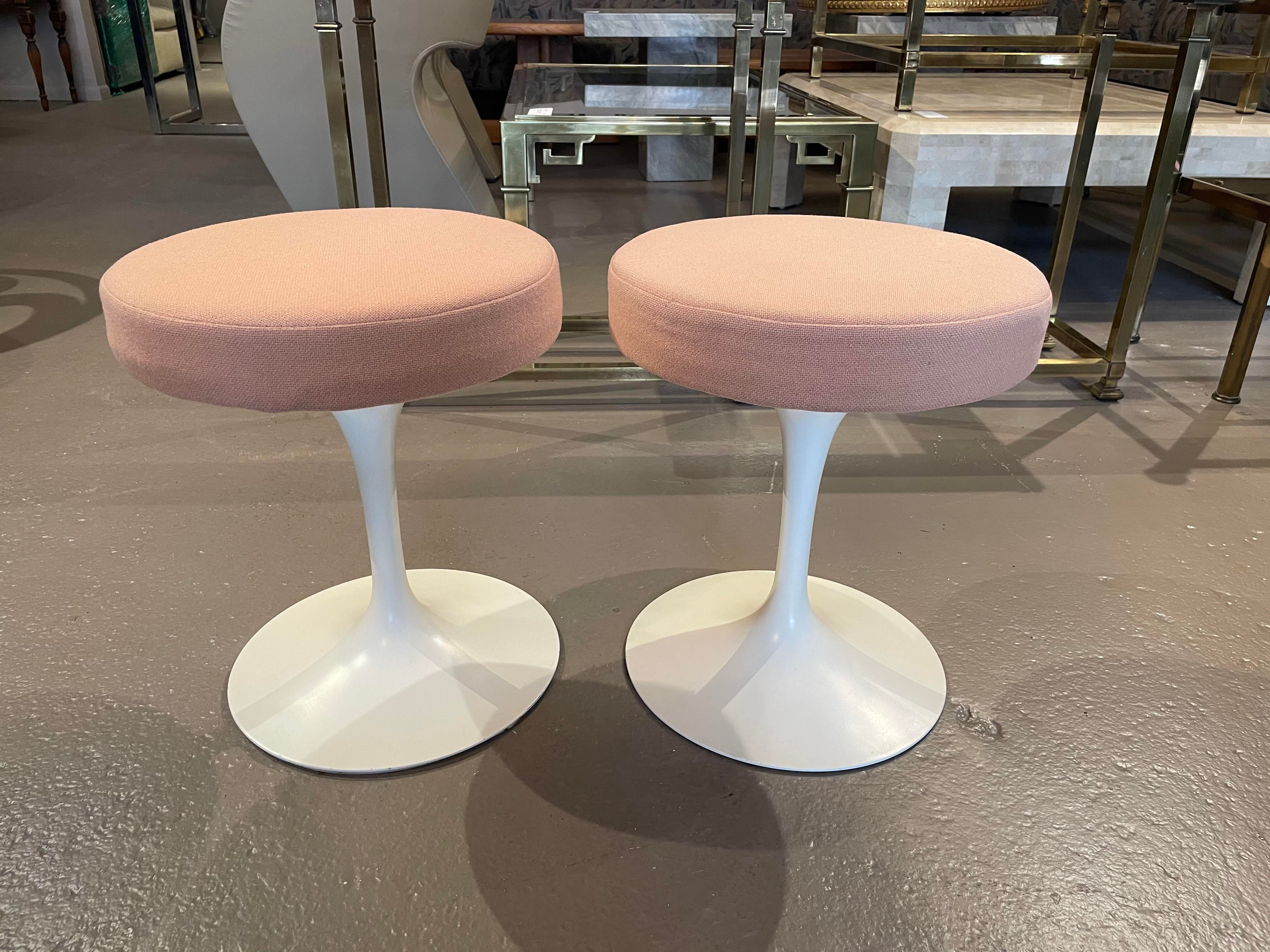 1980s Vintage Tulip Stools by Eero Saarinen for Knoll Labeled - a Pair