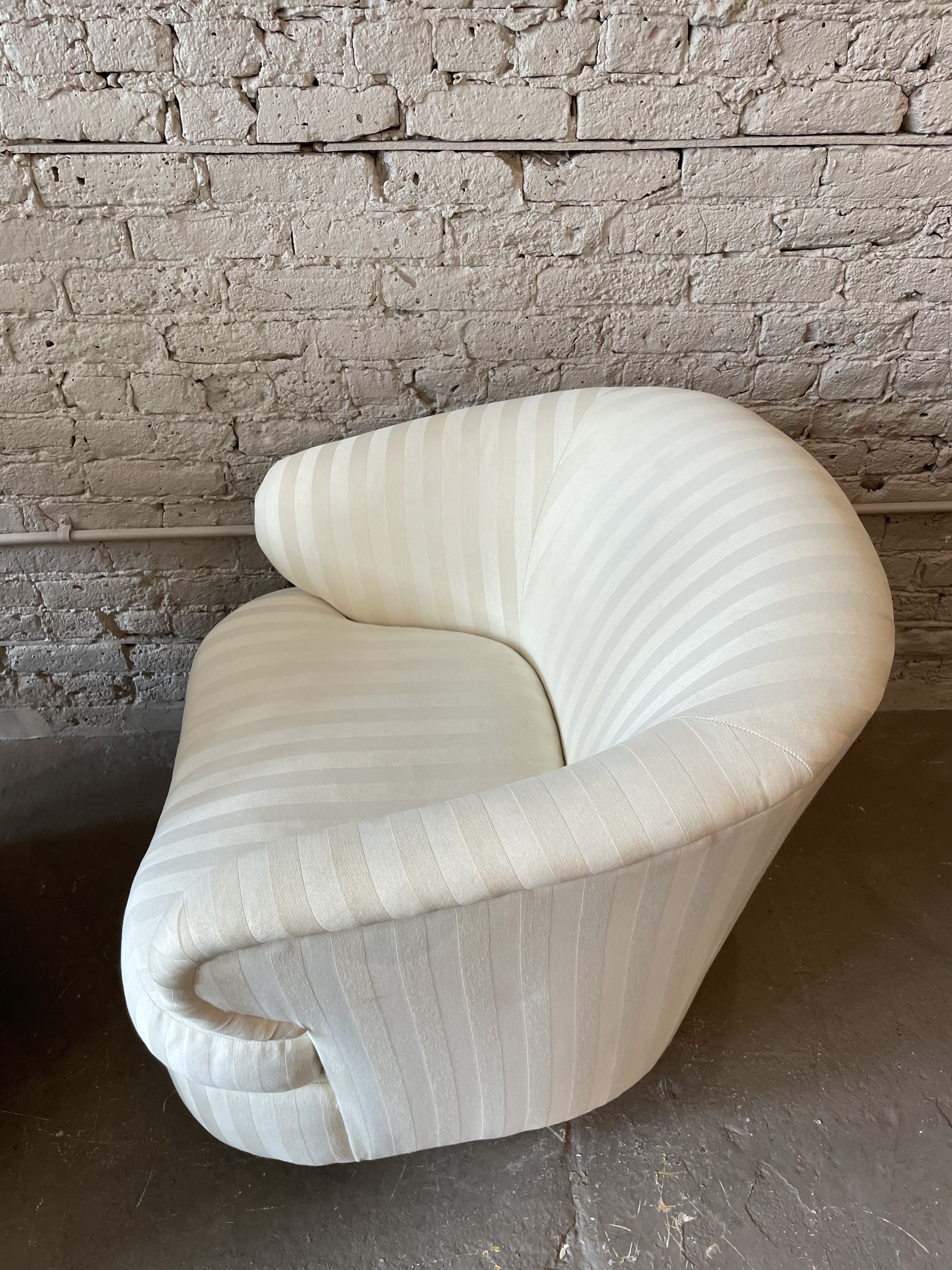 1990s Bernhardt Curved Arm Swivel Chairs - a Pair
