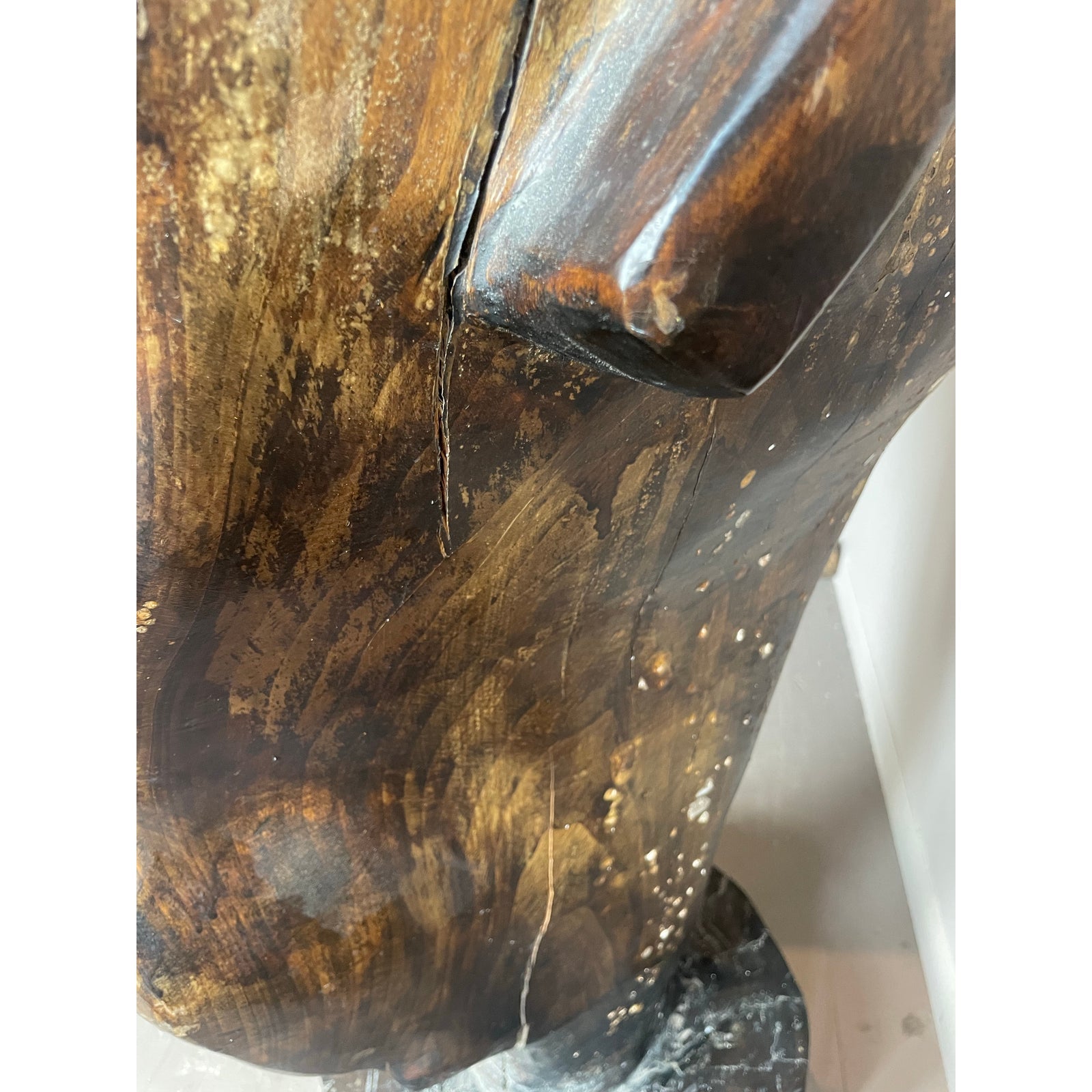 1990s Huge Vintage Wood Sculpture
