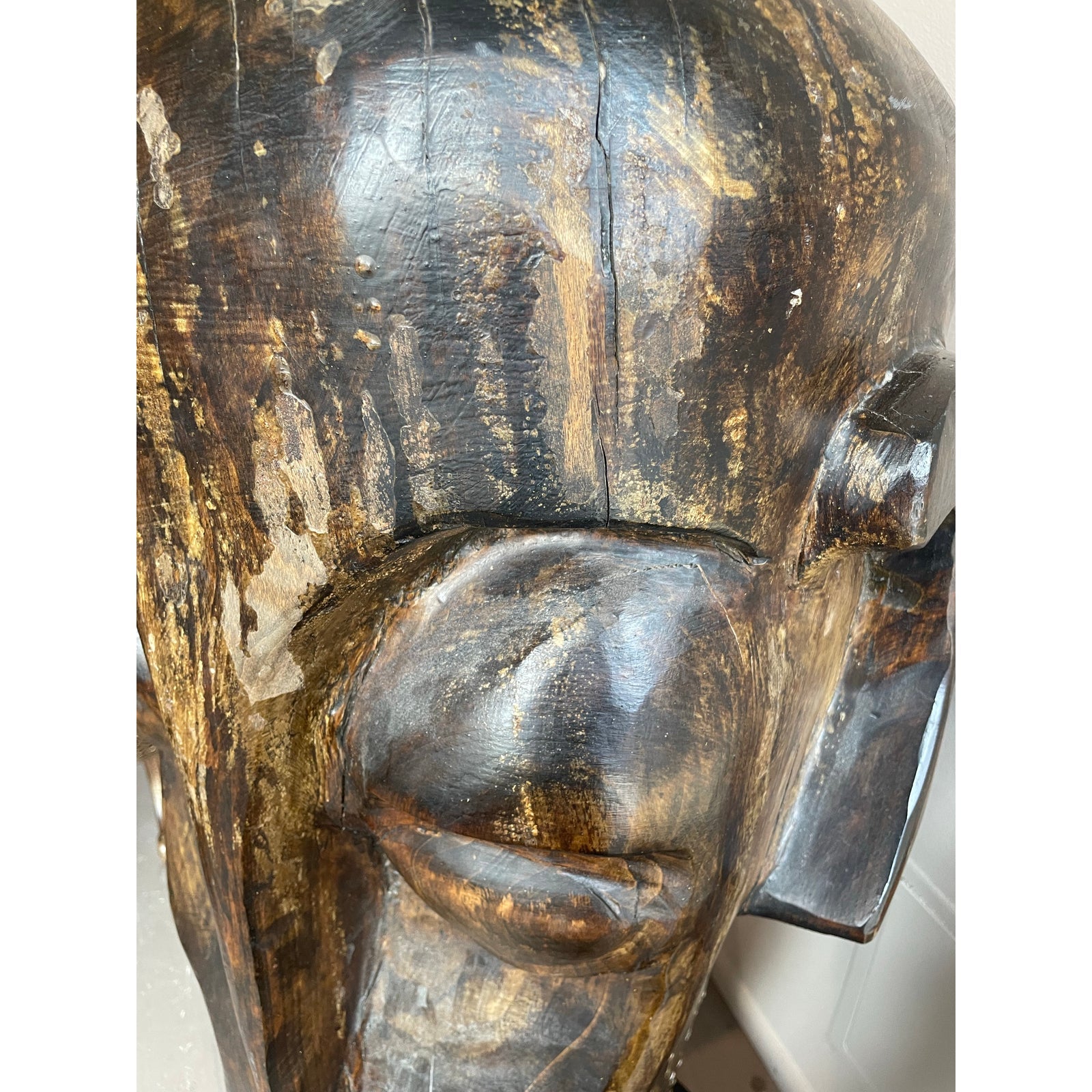 1990s Huge Vintage Wood Sculpture