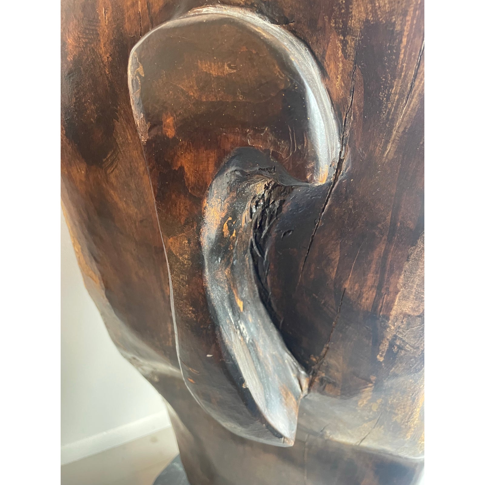 1990s Huge Vintage Wood Sculpture