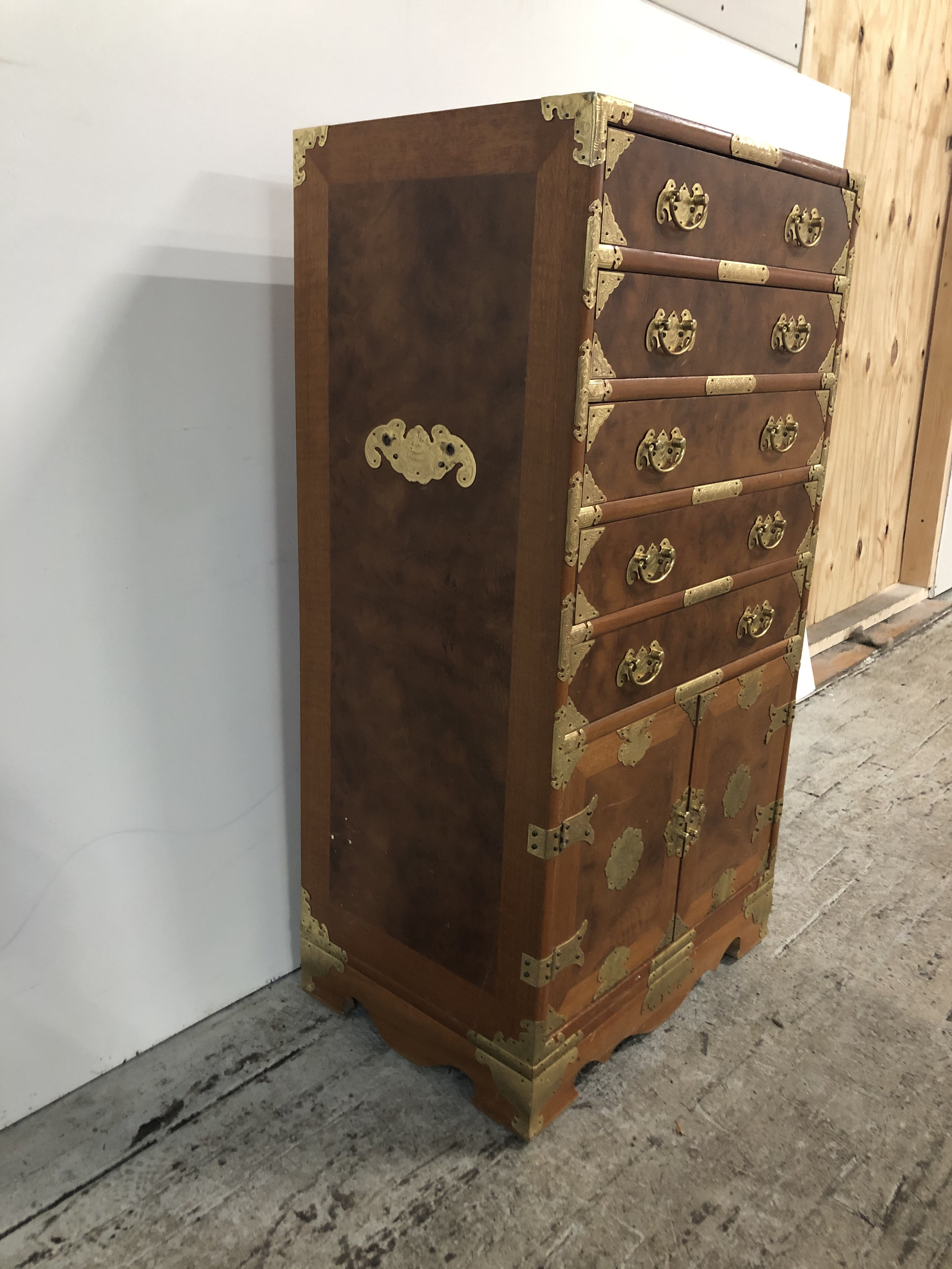 20th Century Asian Campaign Wooden Cabinet