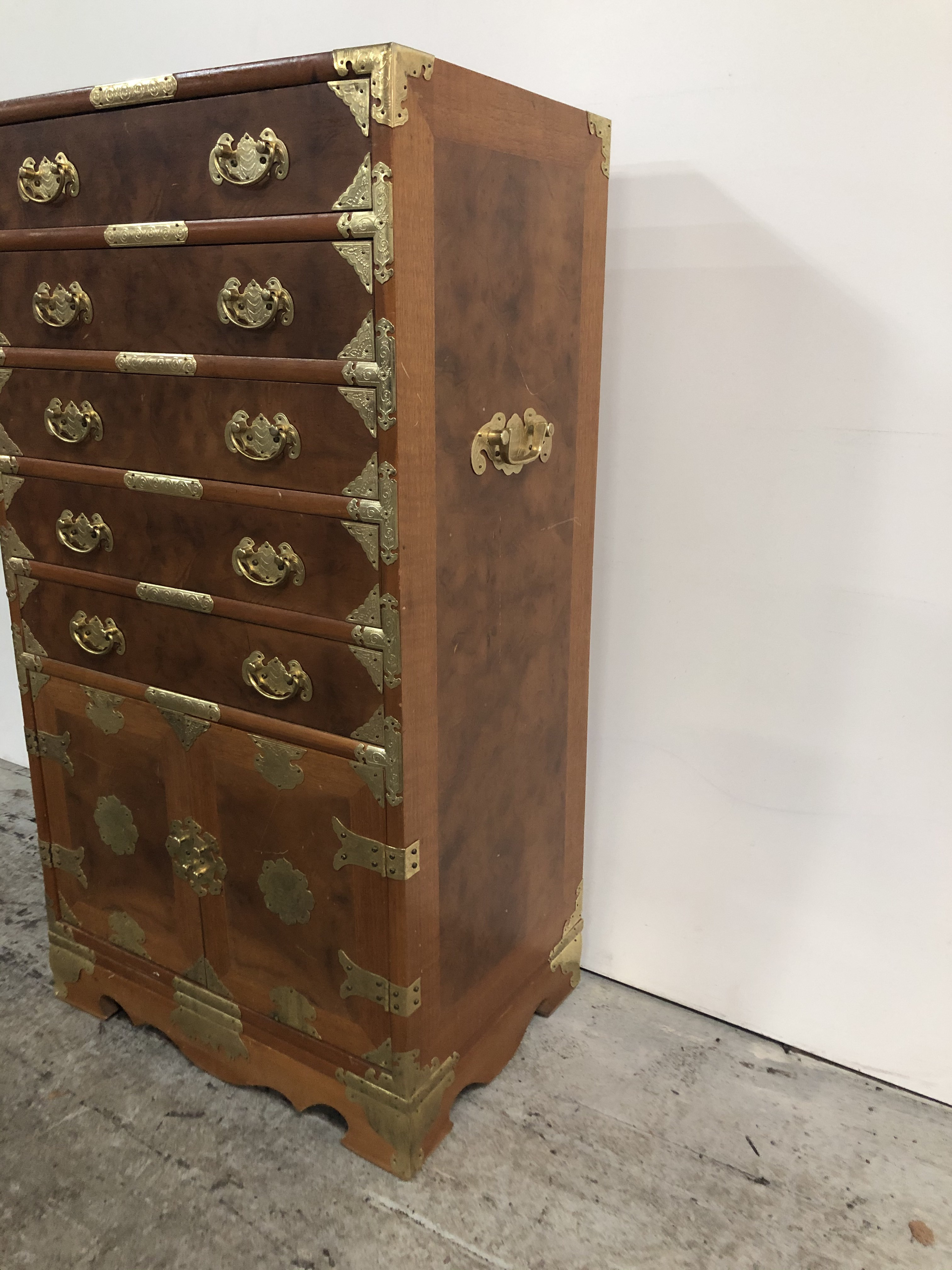 20th Century Asian Campaign Wooden Cabinet