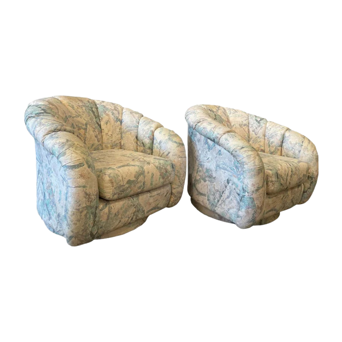 1980s Postmodern Swivel Chairs - a Pair
