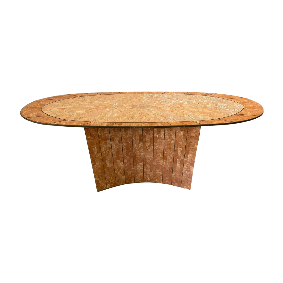 1980s Vintage Maitland Smith Coral Sunburst Console Table With Brass Detailing