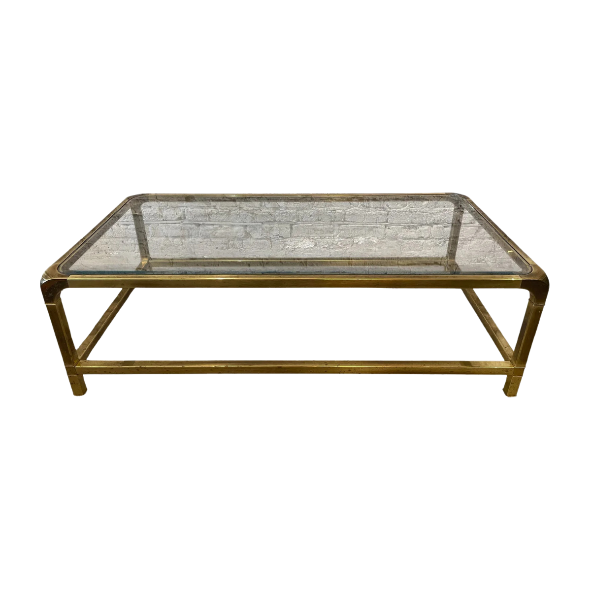 Vintage 1970s Brass Mastercraft Style Coffee Table