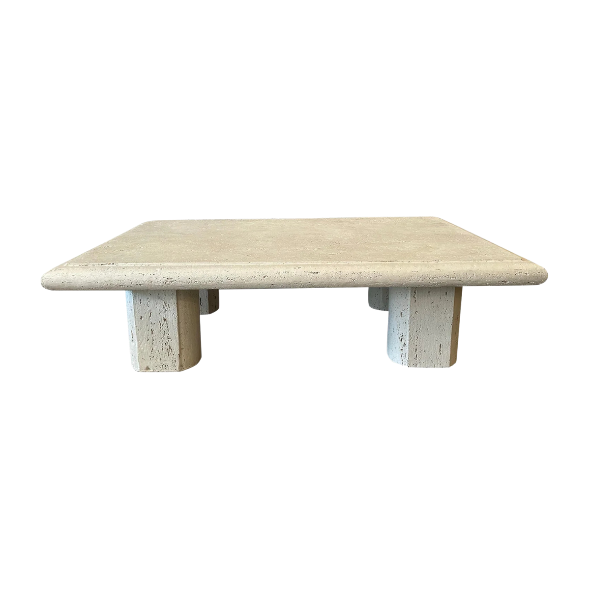 1980s Vintage Travertine Coffee Table