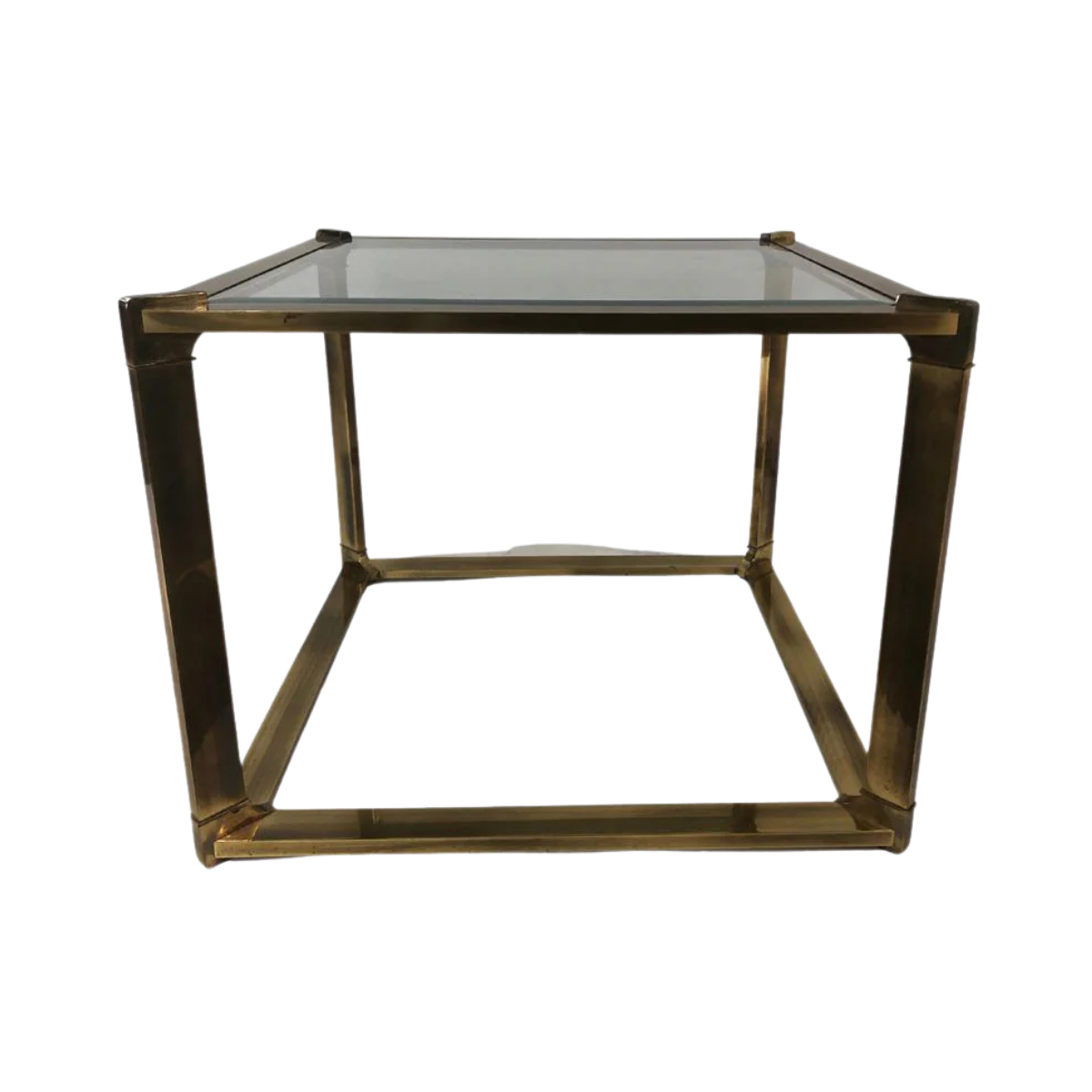 1960s Mastercraft Mid Century Cube Brass Side/Coffee Table