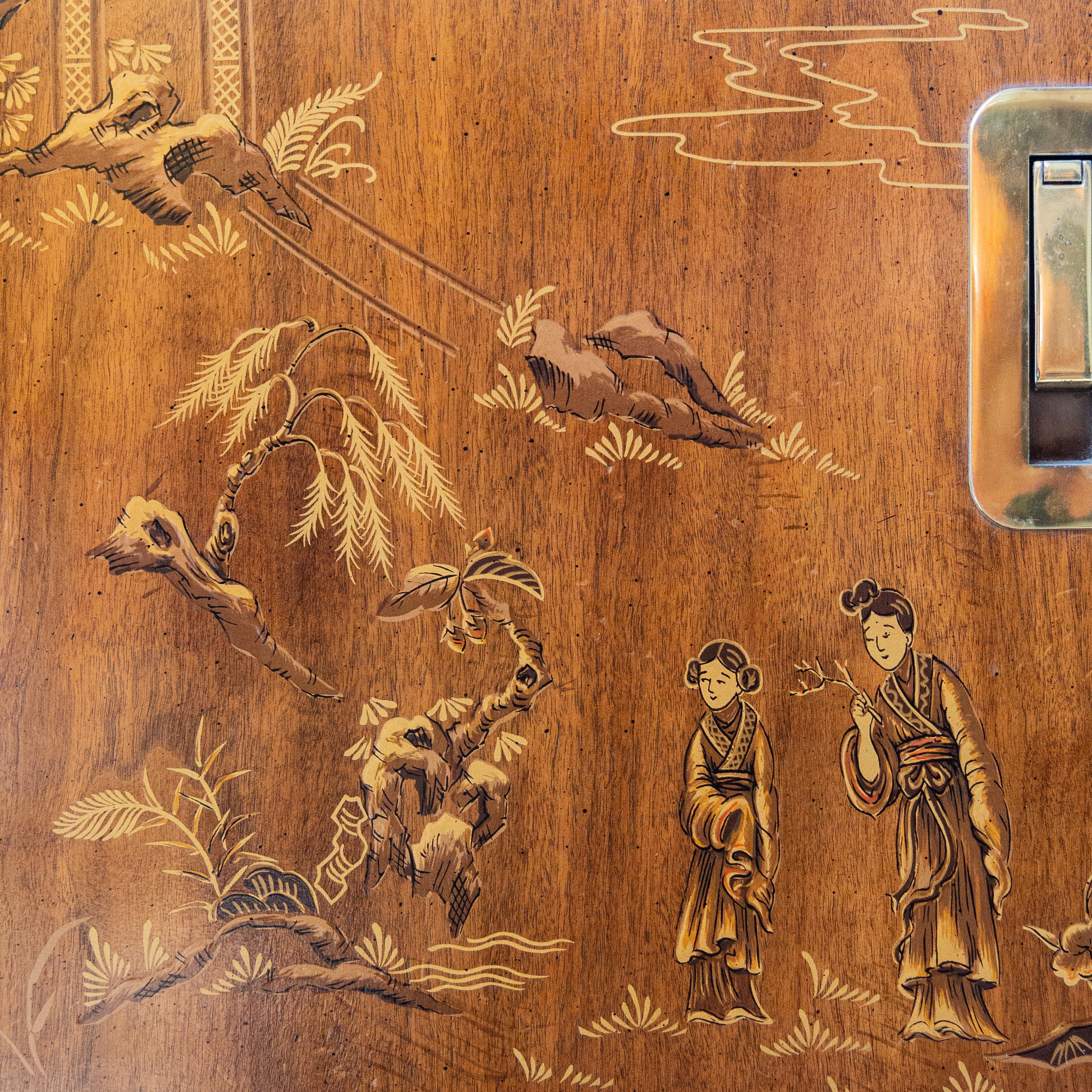 1970s Drexel Heritage Chinoiserie Armoire Dresser