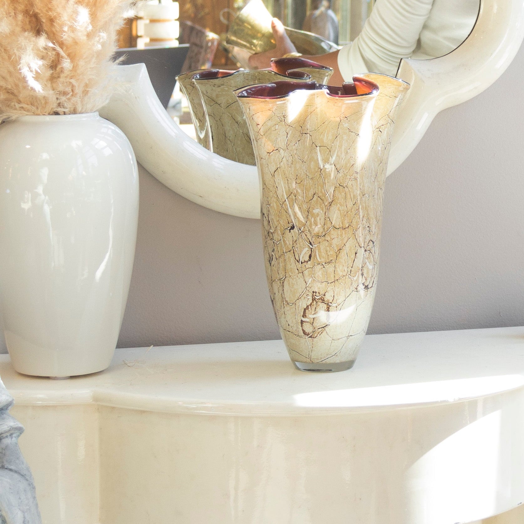 Gampel - Stoll Inc 1970s Mirror and Console