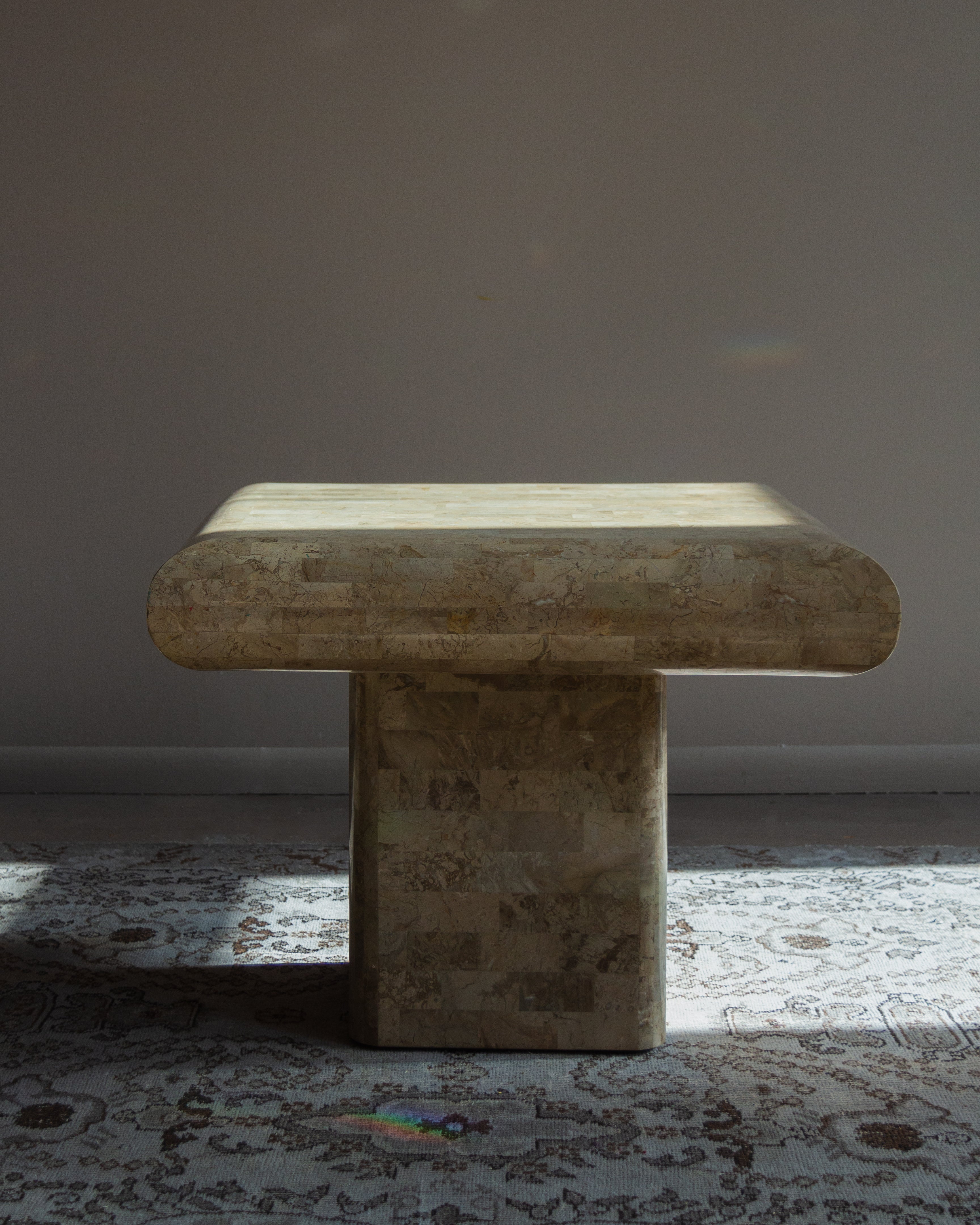 1980s Vintage Maitland Smith Tessellated Stone Side Table