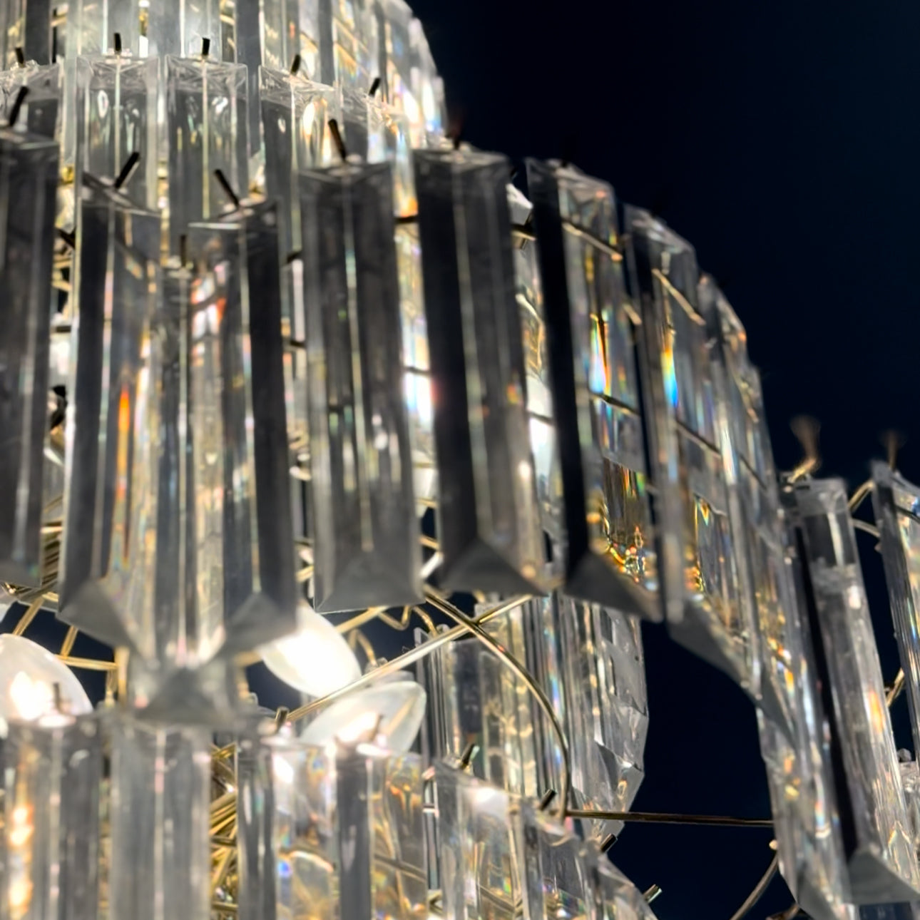 Vintage 1980s Lucite Large Chandelier
