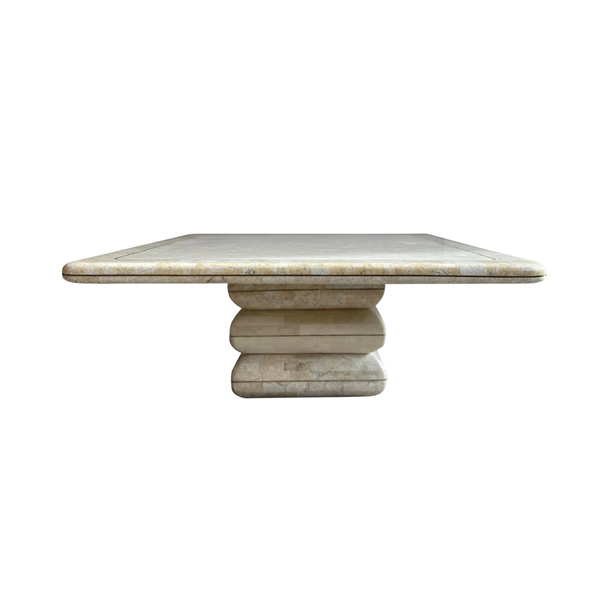 1980s Vintage Maitland Smith Tessellated Stone Coffee Table Postmodern