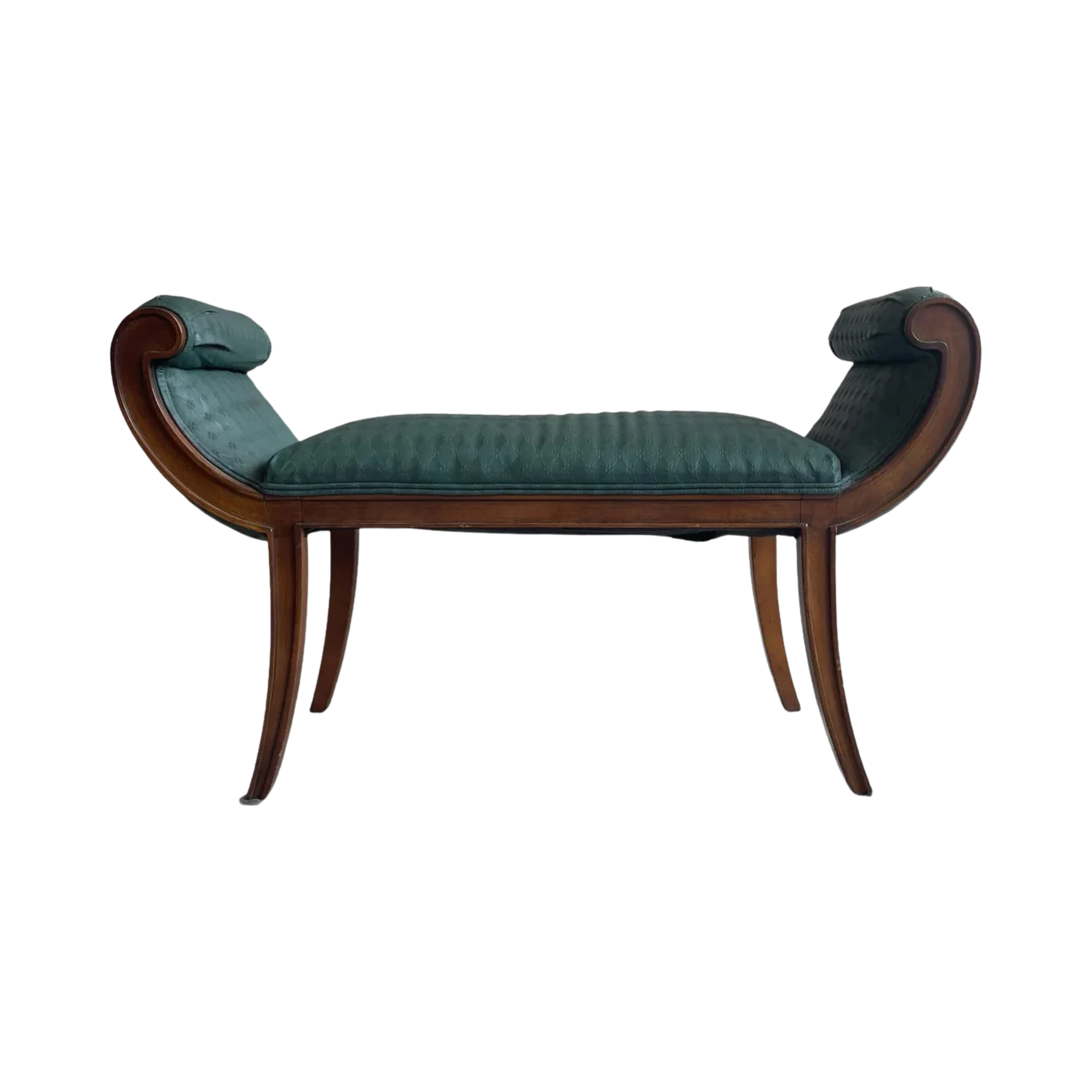 1980s Vintage Scroll Bench